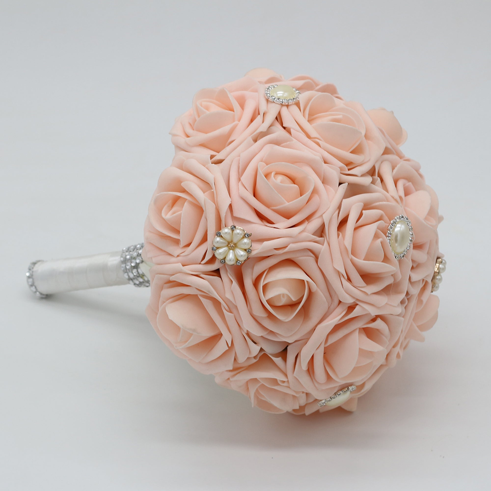 Blush Pink Wedding Bouquet of Roses for Bridal Bridesmaid Artificial