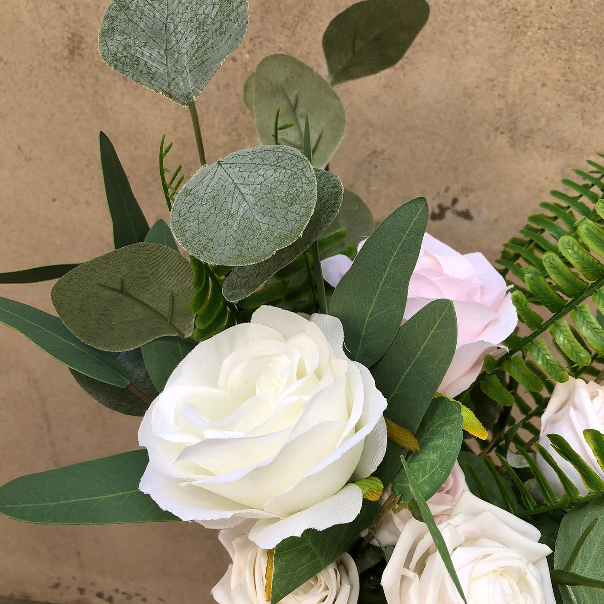 Rustic Eucalyptus Wedding Bouquet Flowers for Bridesmaid White Roses