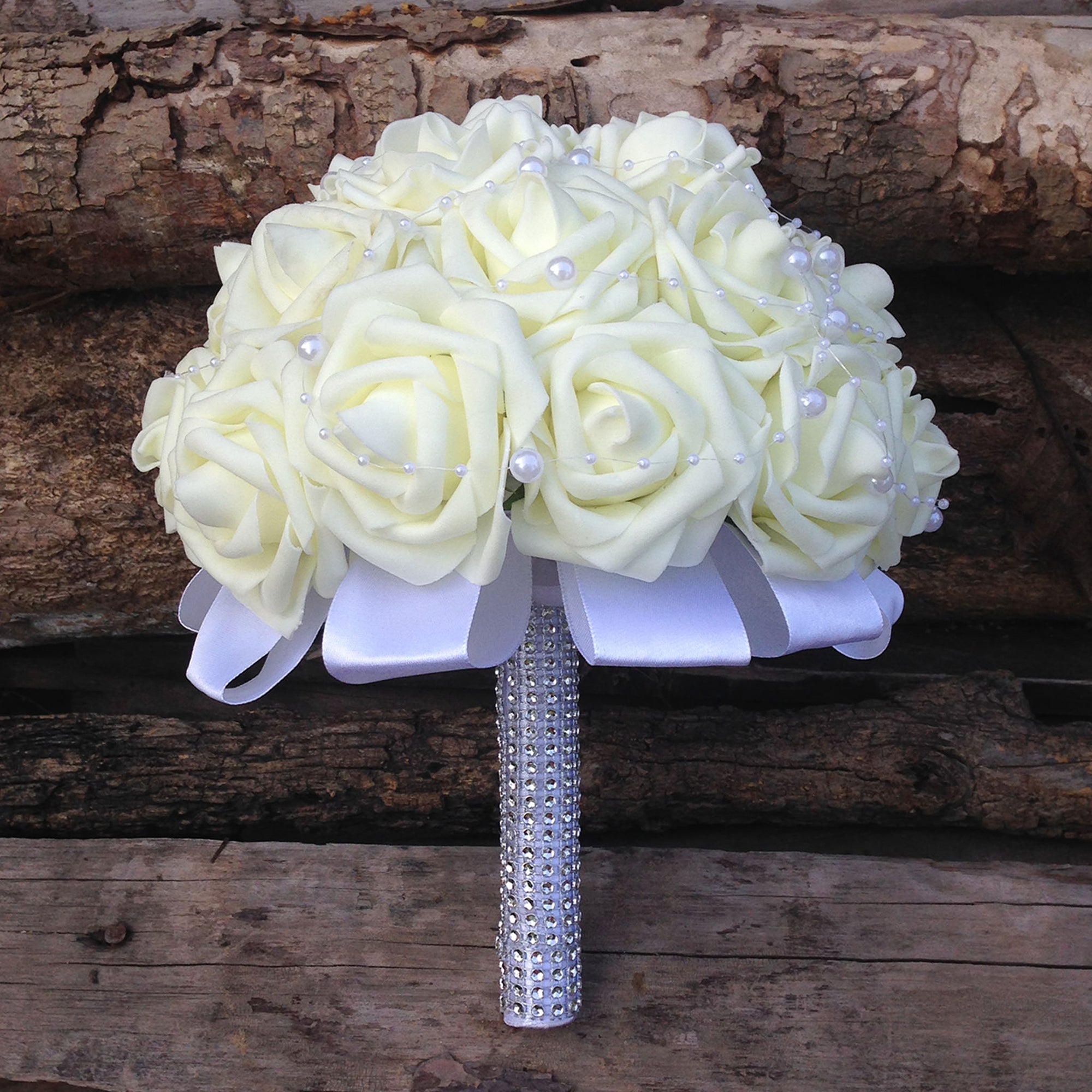 Cream White Bridal Bouquet Artificial Wedding Flower Bouquet