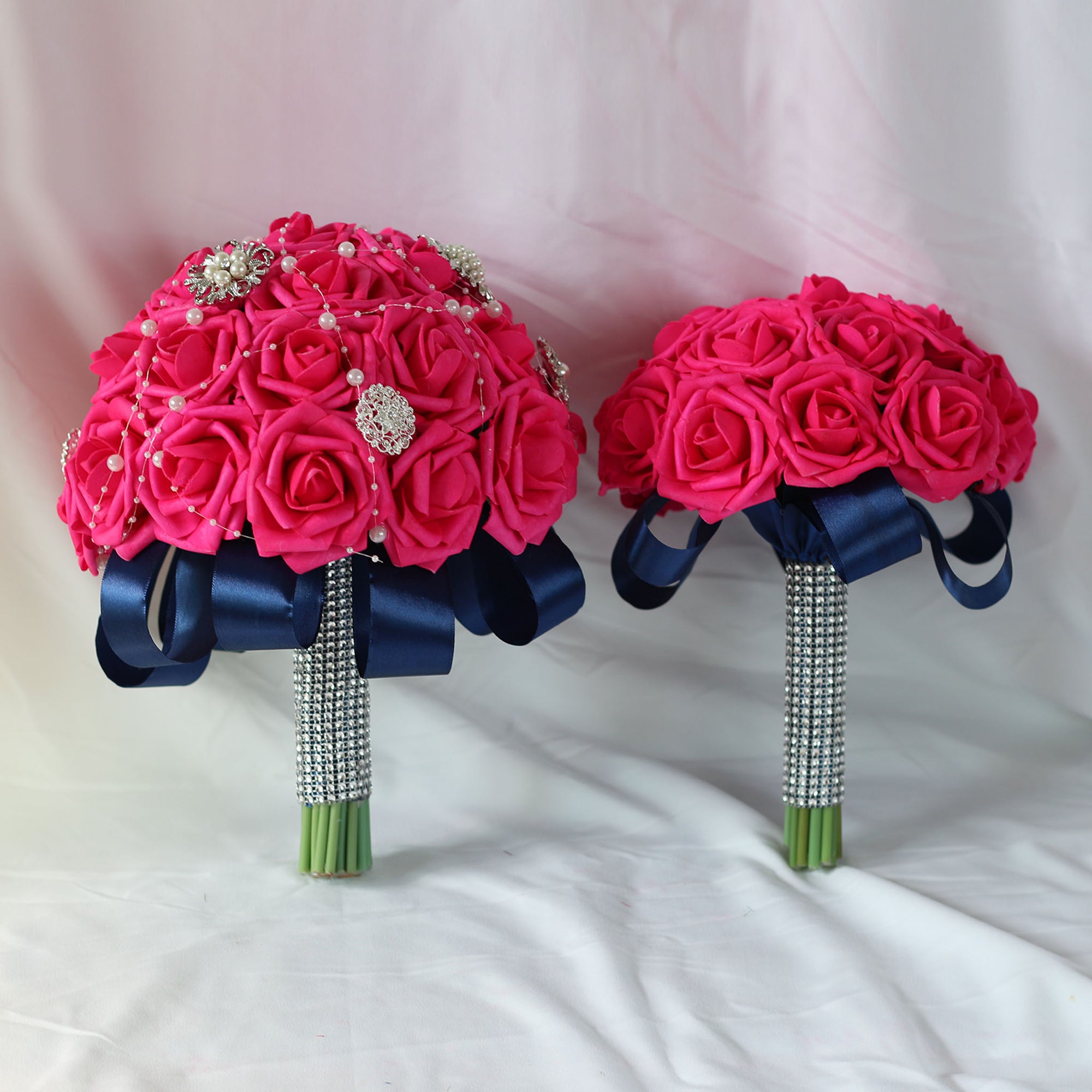 Bridal Hot Pink Bouquets Sets Corsages and Boutonnieres