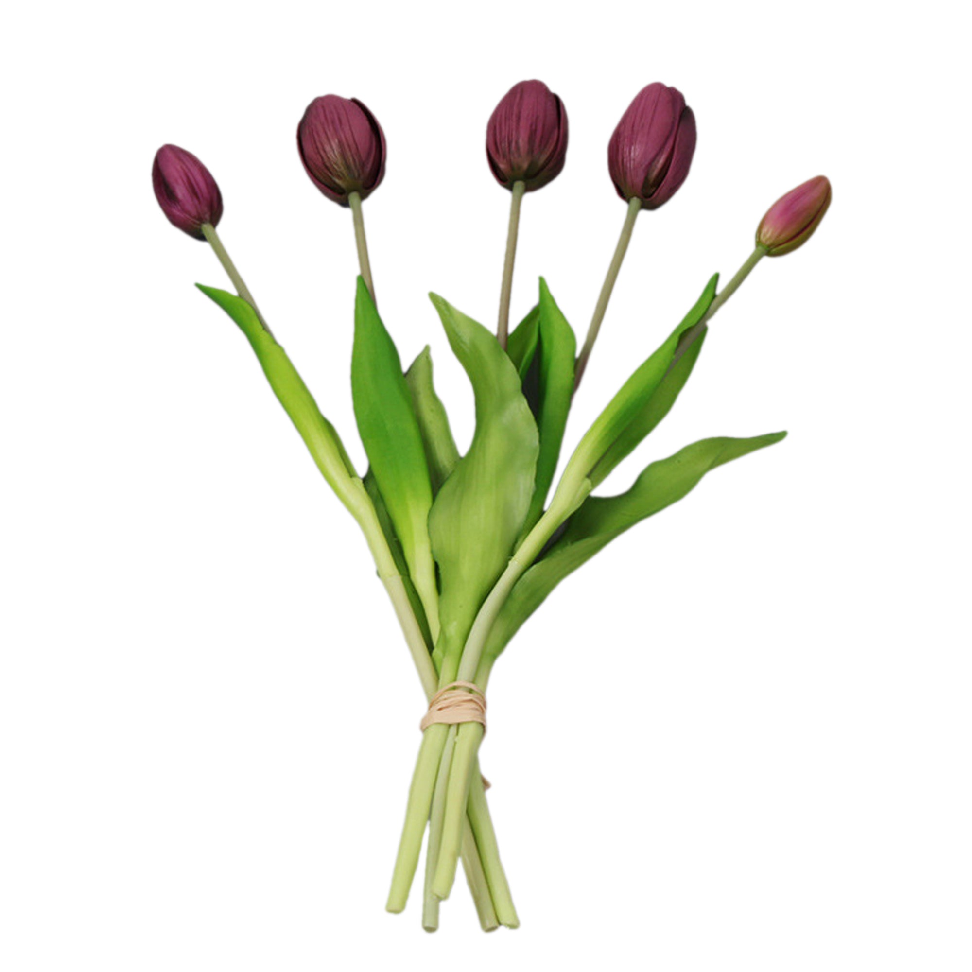 Artificial Latex Tulip Bouquet Real Touch Flowers 16"