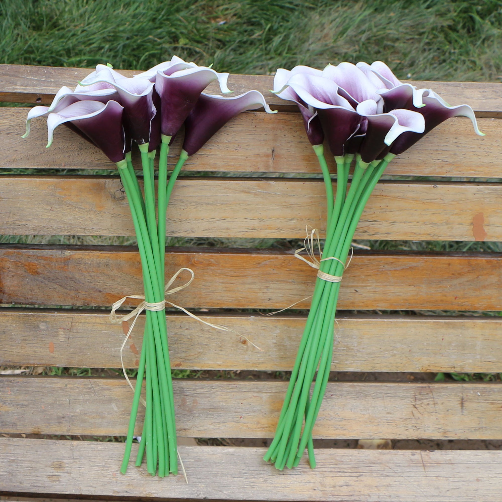 Picasso Purple Calla Lily Bouquet Artificial Wedding Flowers