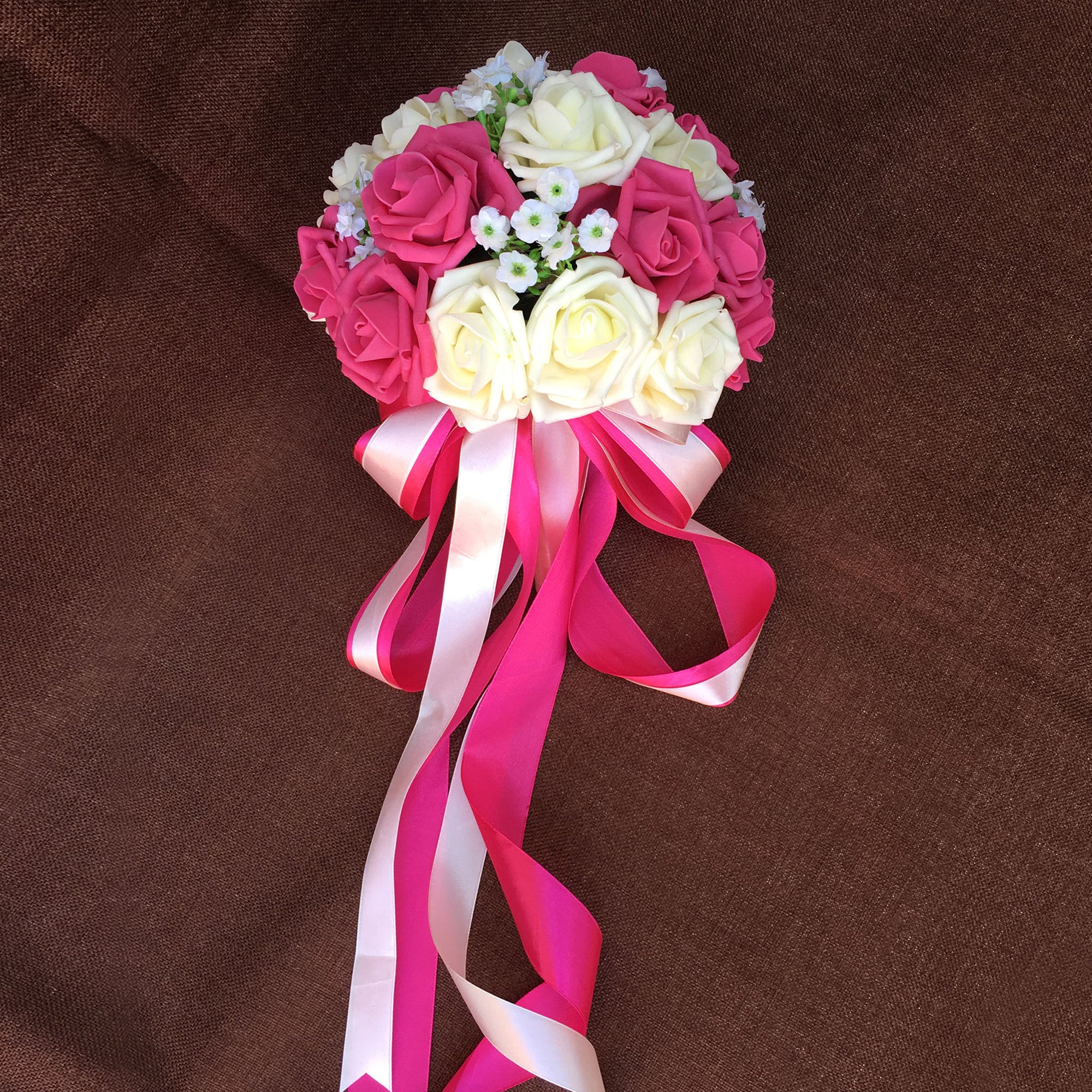 Fuschia Ivory Wedding Bridal Bouquet