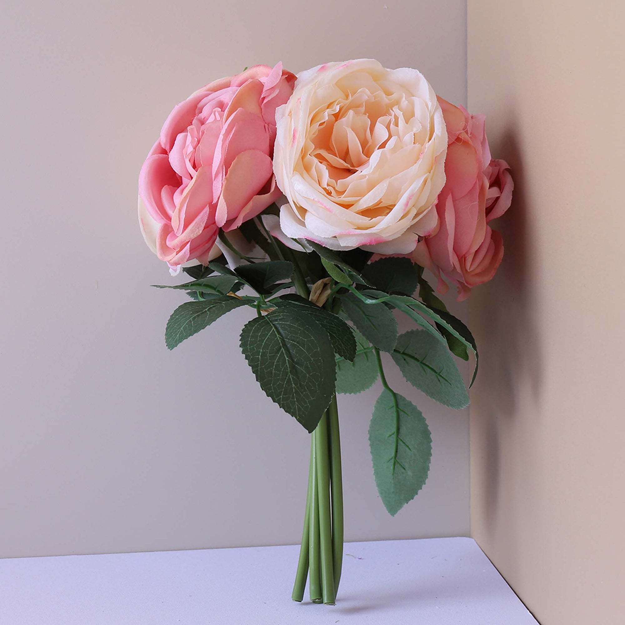 Silk Peony Blush Pink Flower Bouquet Pink Wedding Flower Faux Peonies Bouquet
