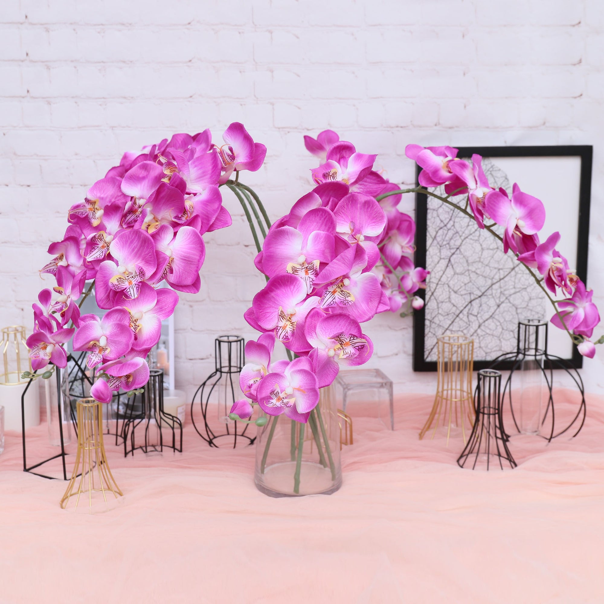 Orchid Centerpieces Butterfly Artificial Flowers 5pcs Wedding Dinner Venue Decoration