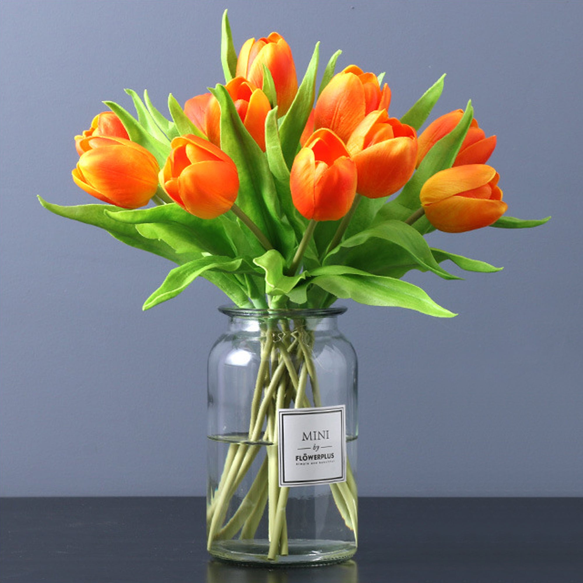 Faux Tulips Flower Bouquet PU Tulips 15"