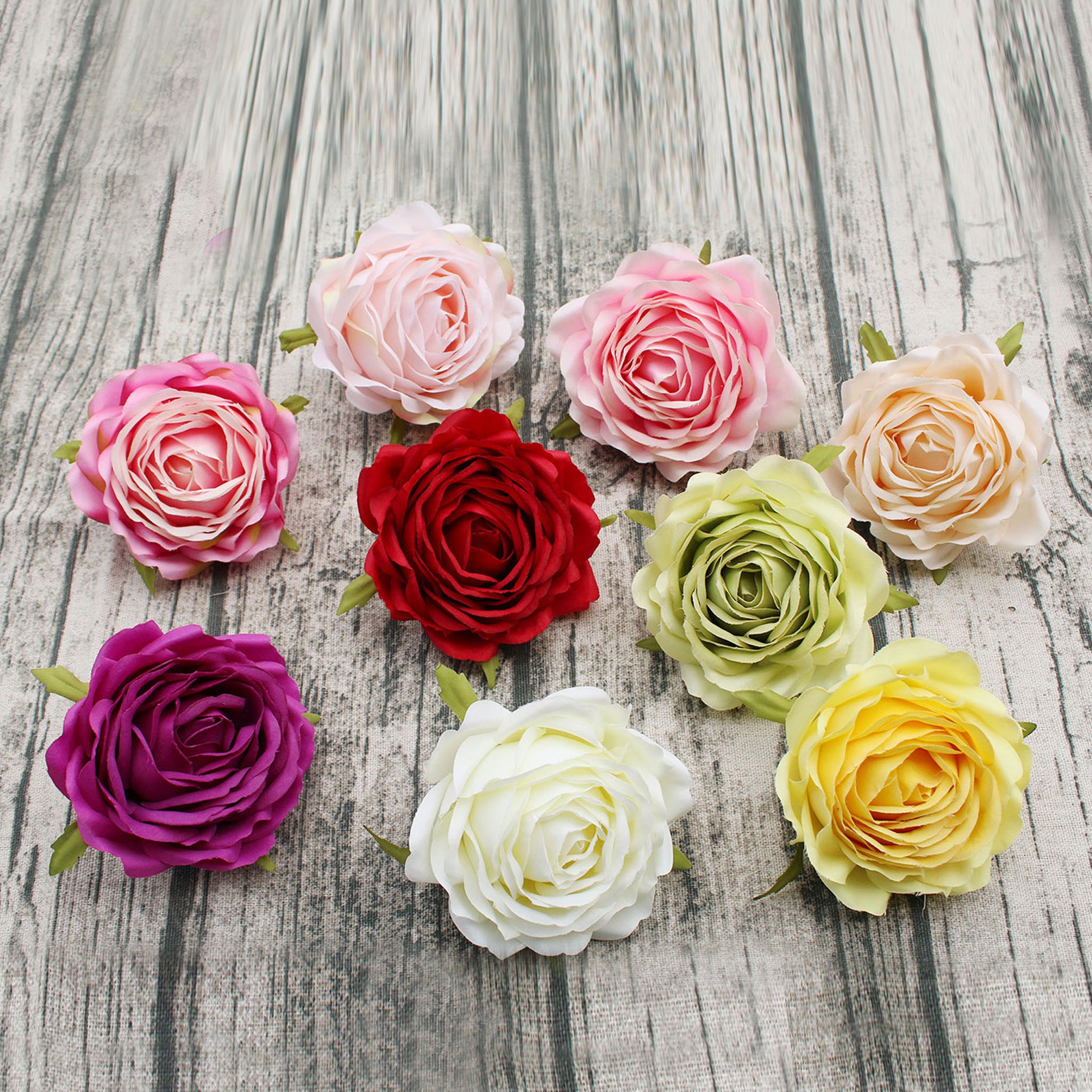 Silk Flowers Bulk Cabbge Roses Heads 100 Artificial Wedding Flowers for