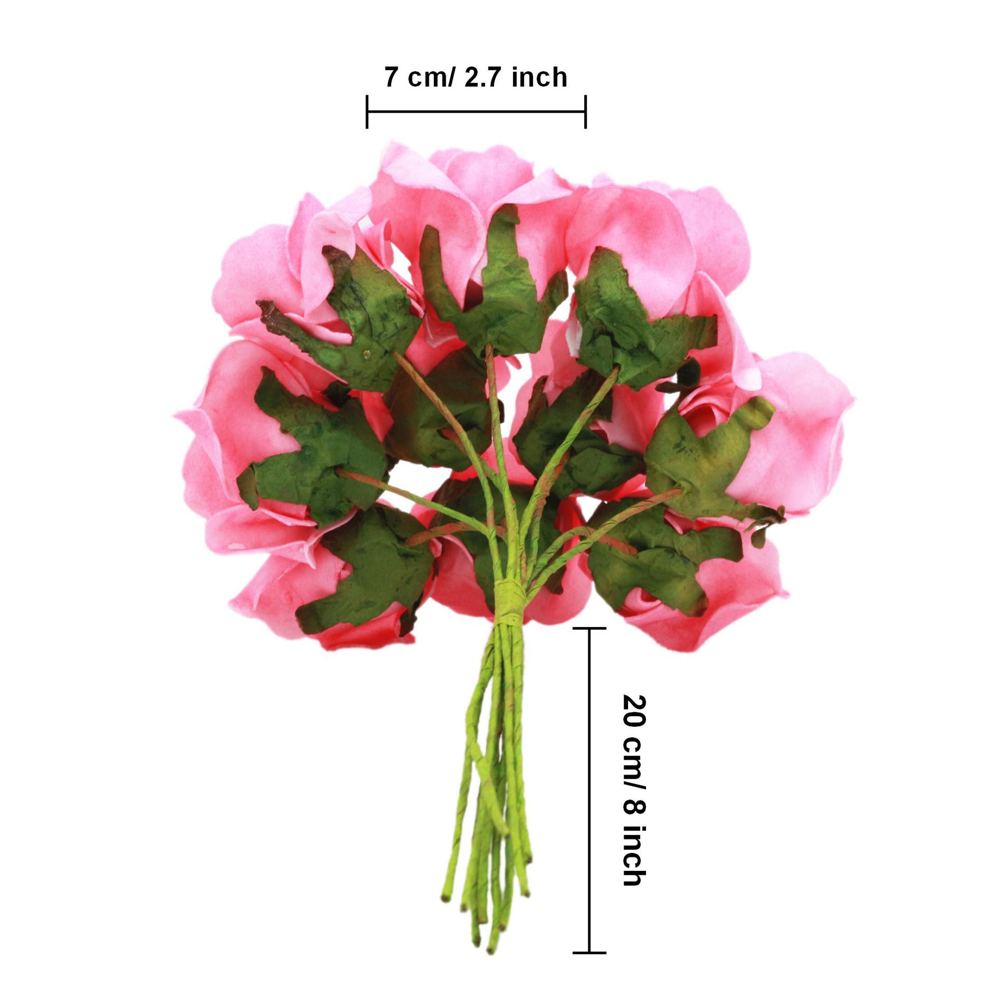 Dark Pink Rose Flowers Artificial Flower Bunch