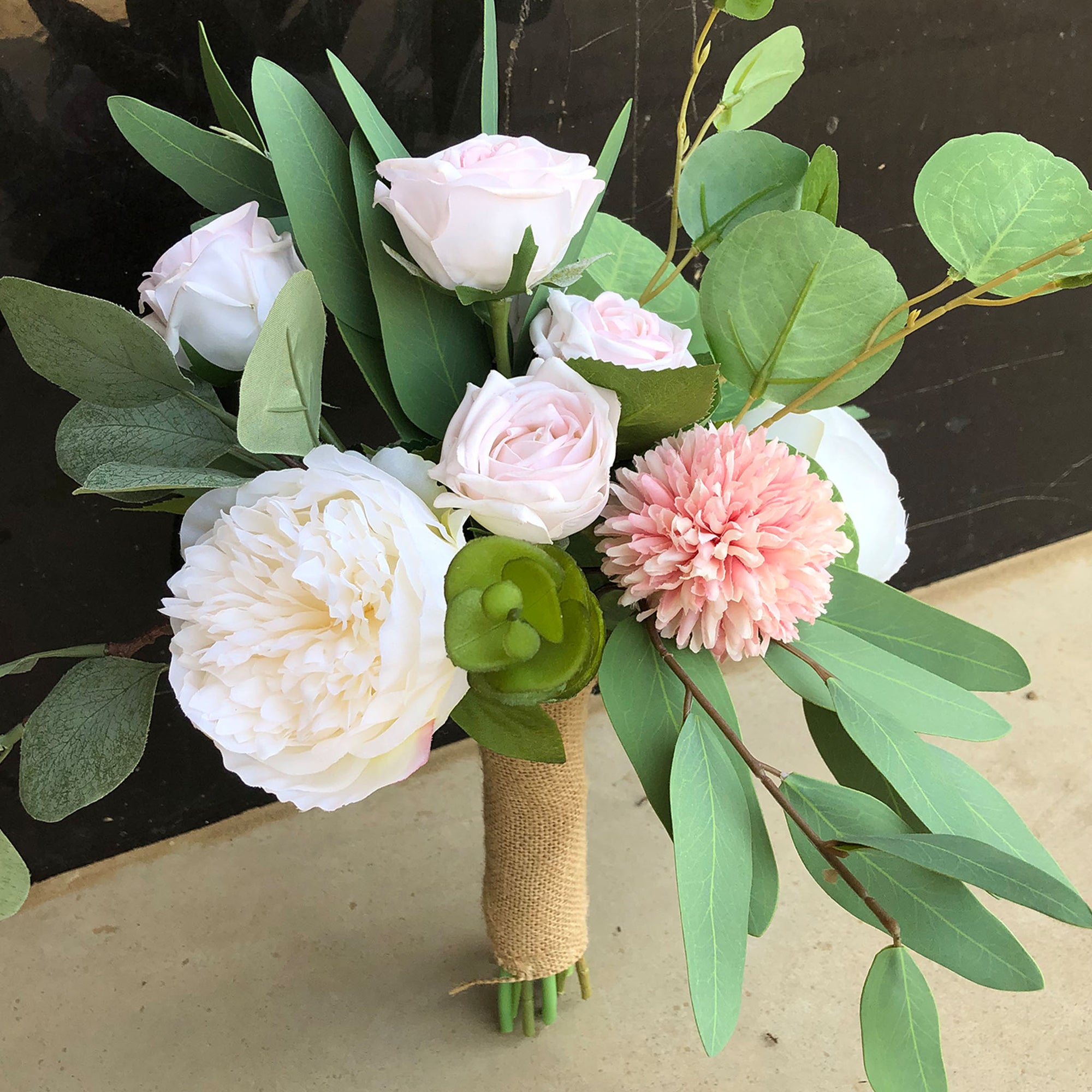 Rustic Wedding Flowers Pink Roses Daisy for Bridesmaid Bouquet