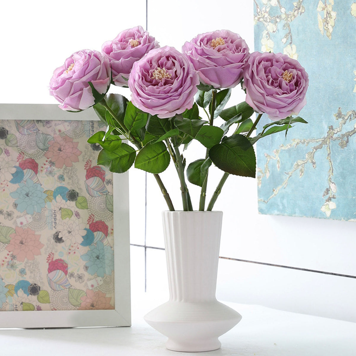 Austin Cabbage Roses Real Touch Flowers - VANRINA