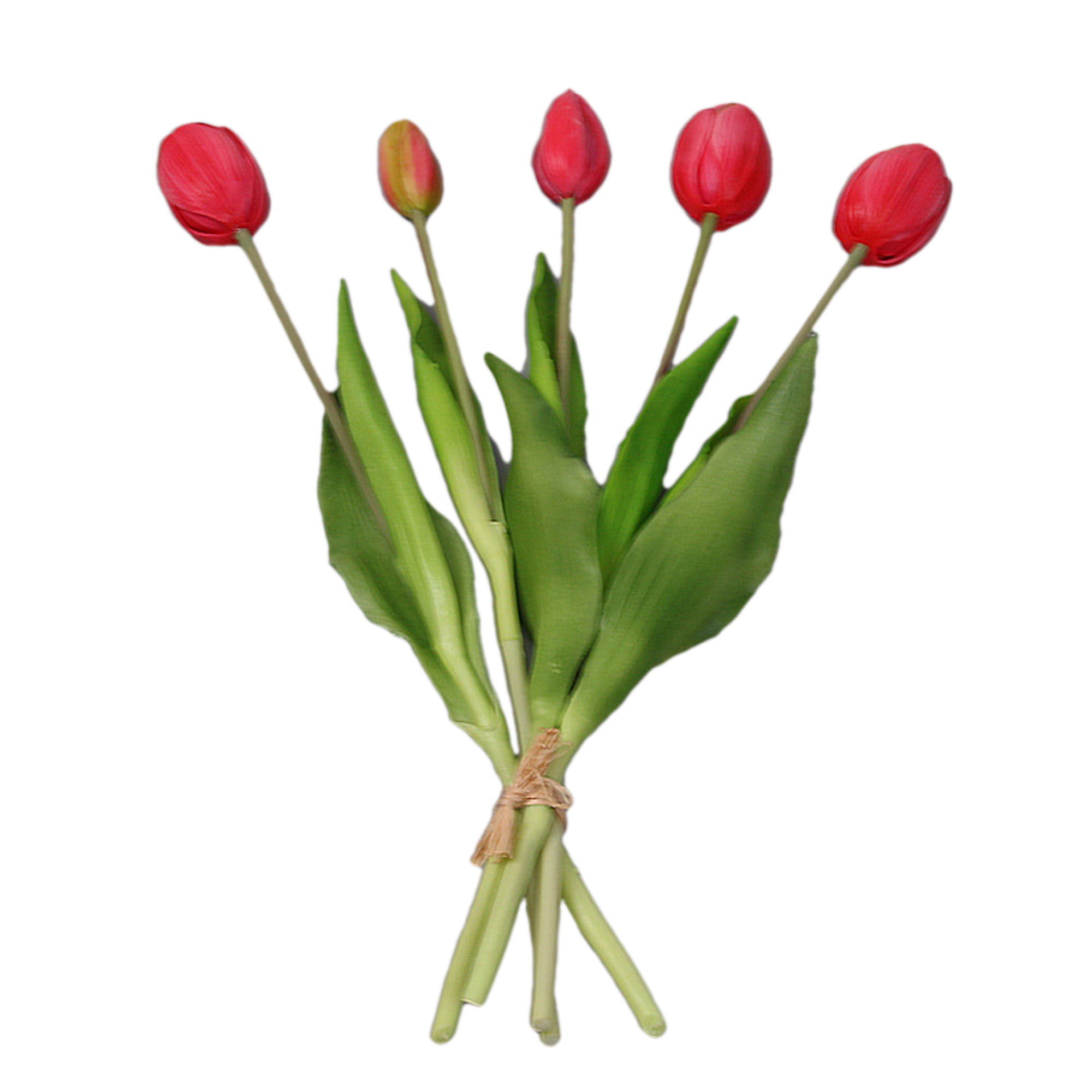 Artificial Latex Tulip Bouquet Real Touch Flowers 16"