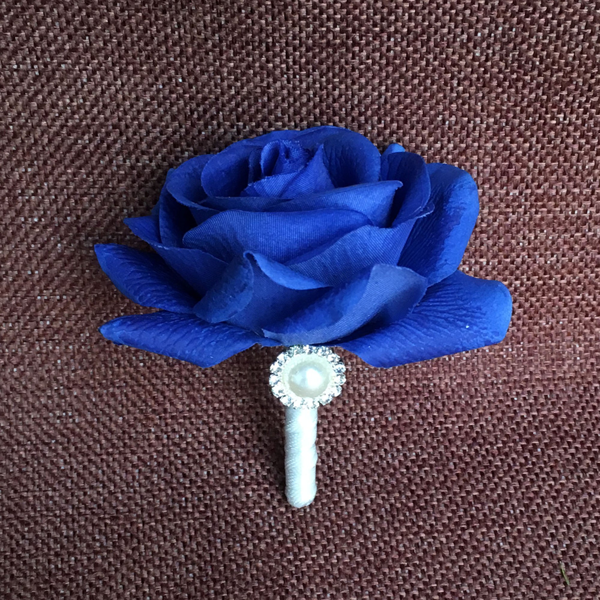 Real Touch Bridal Bouquet Royal Blue Wedding Flowers Boutonnieres Corsages Sets