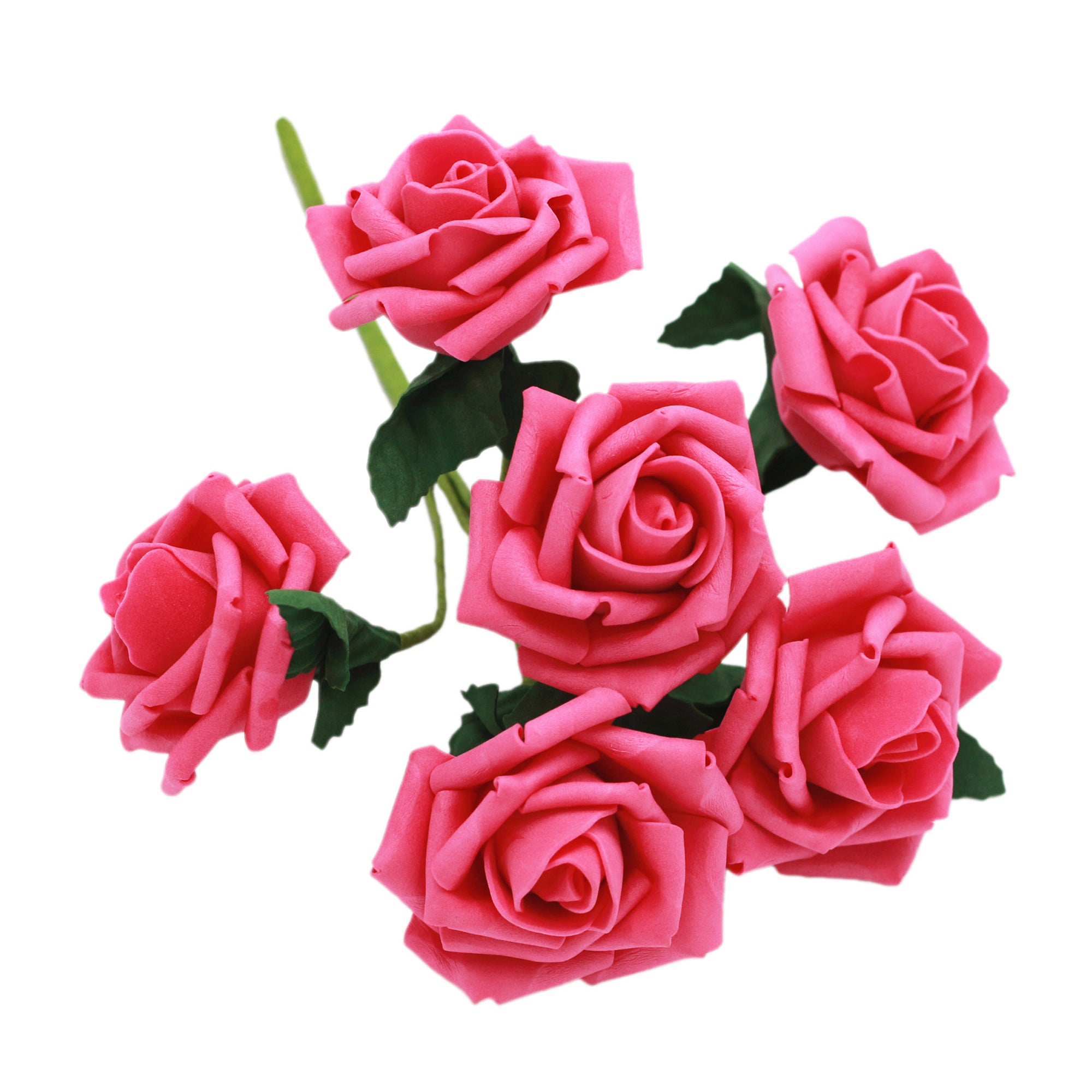 Fuchsia Artificial Flowers Faux Roses Wedding Floral Supply