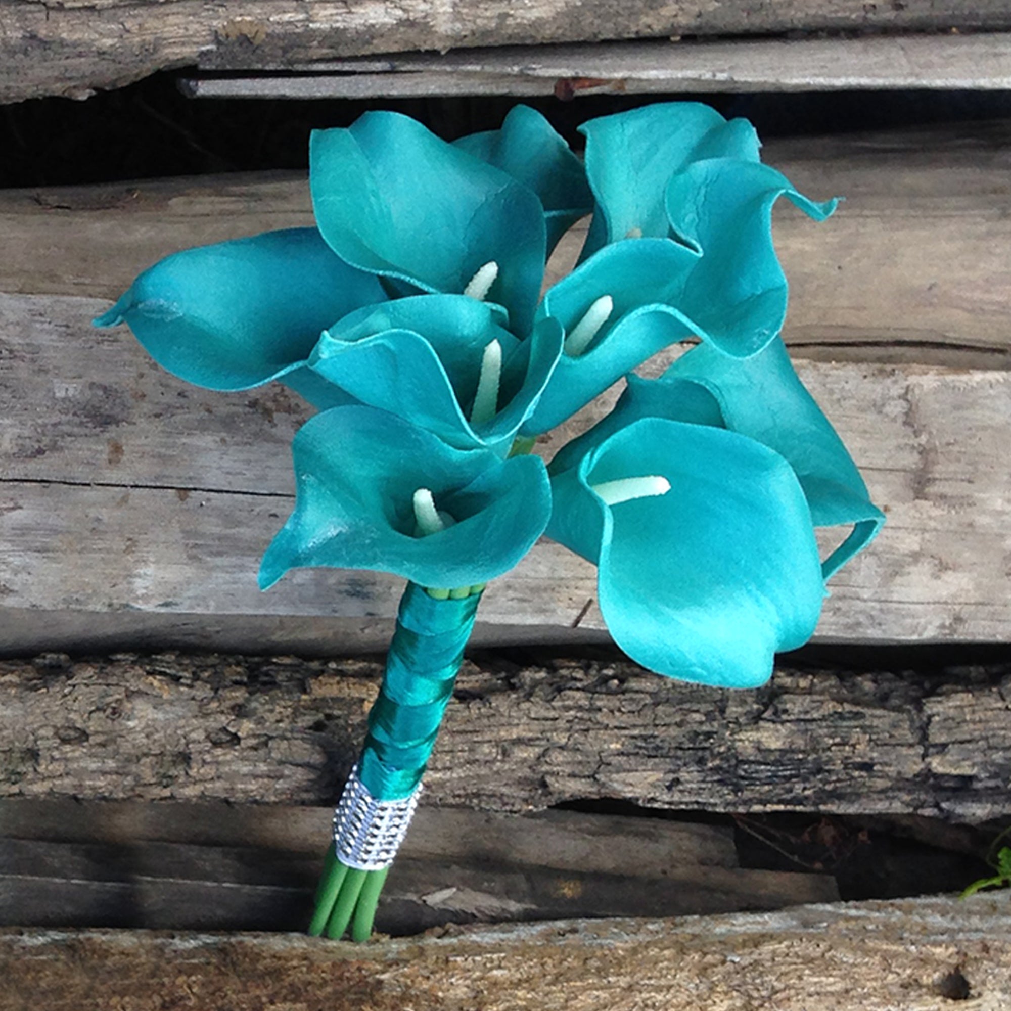 Teal Wedding Bouquets for Bridal Bridesmaids