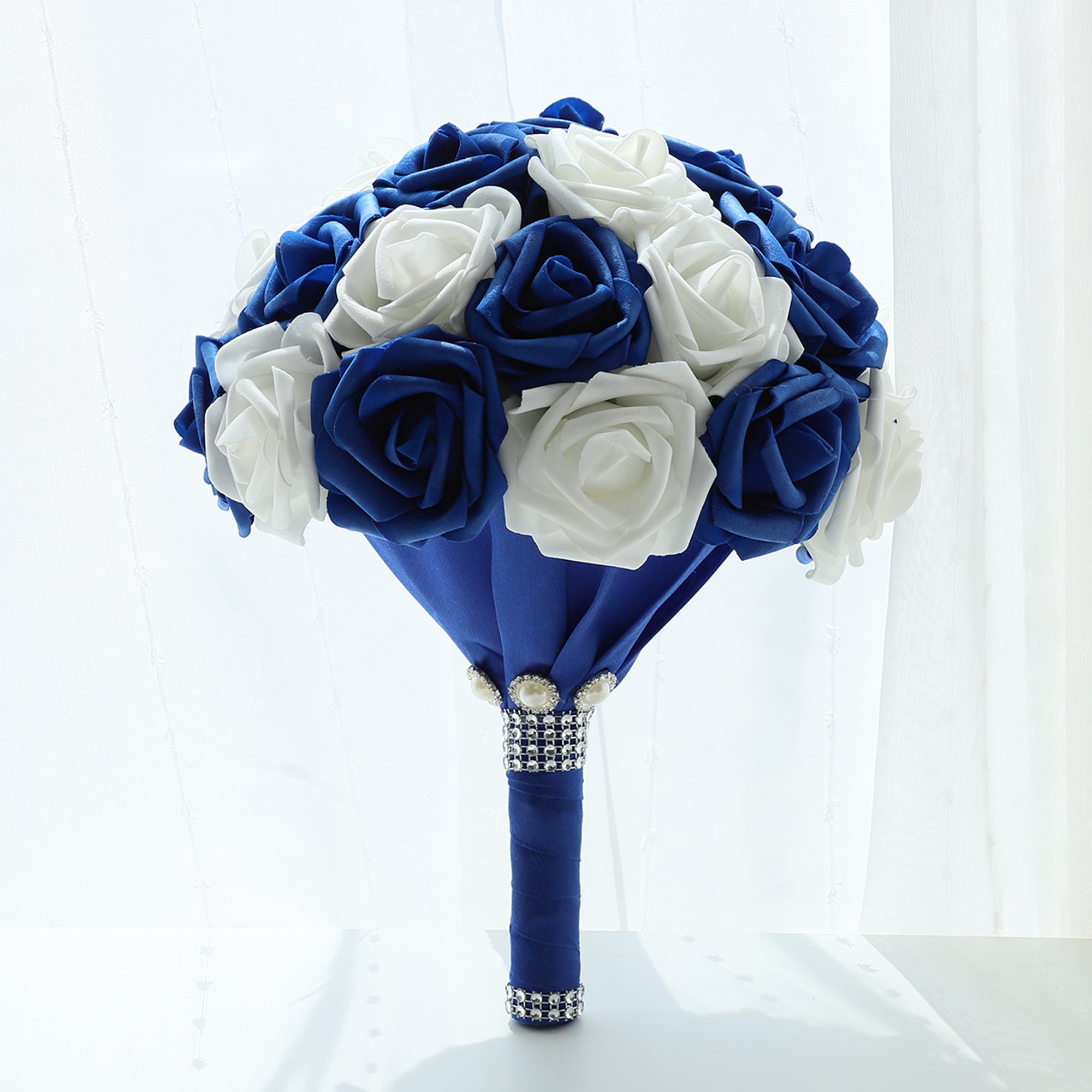 Wedding Bouquets Royal Blue and White Roses