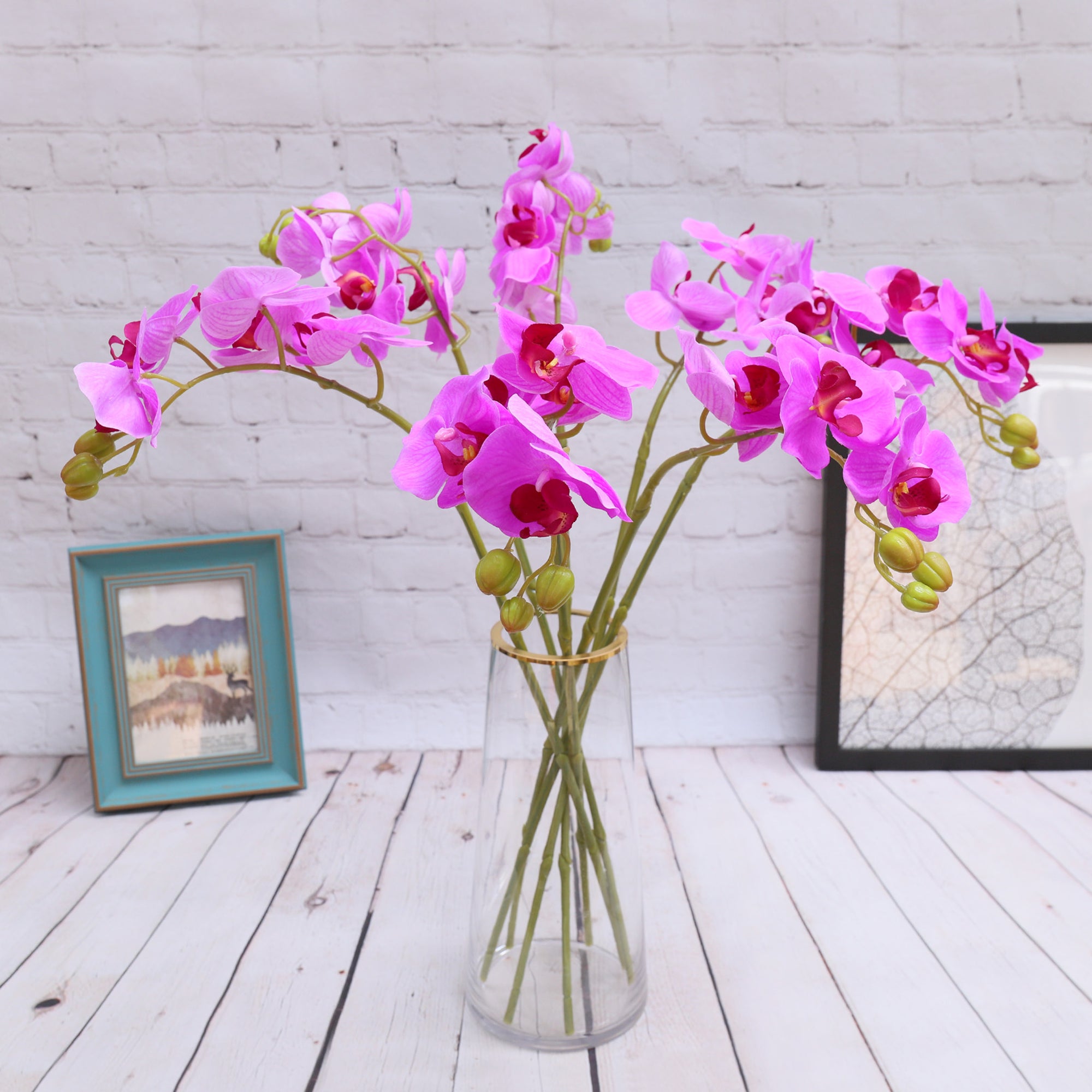 Real Touch Orchids Fake Phalaenopsis Flowers