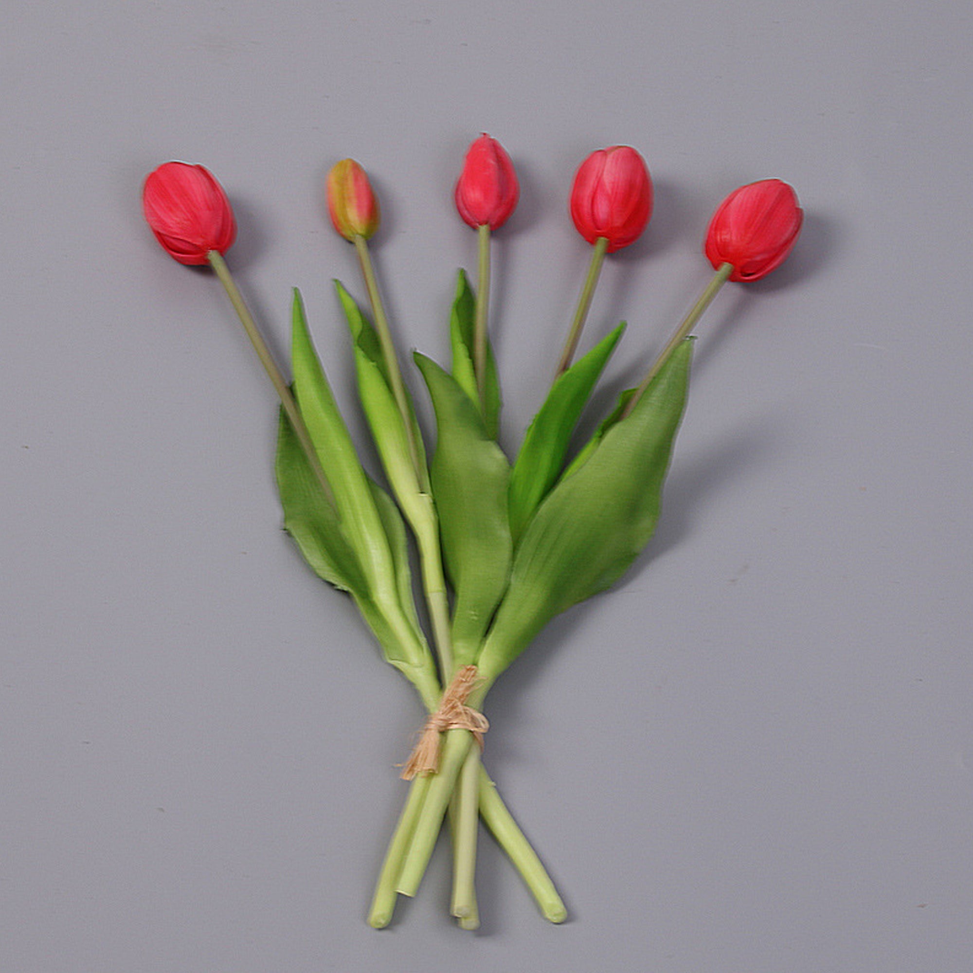 Artificial Latex Tulip Bouquet Real Touch Flowers 16"