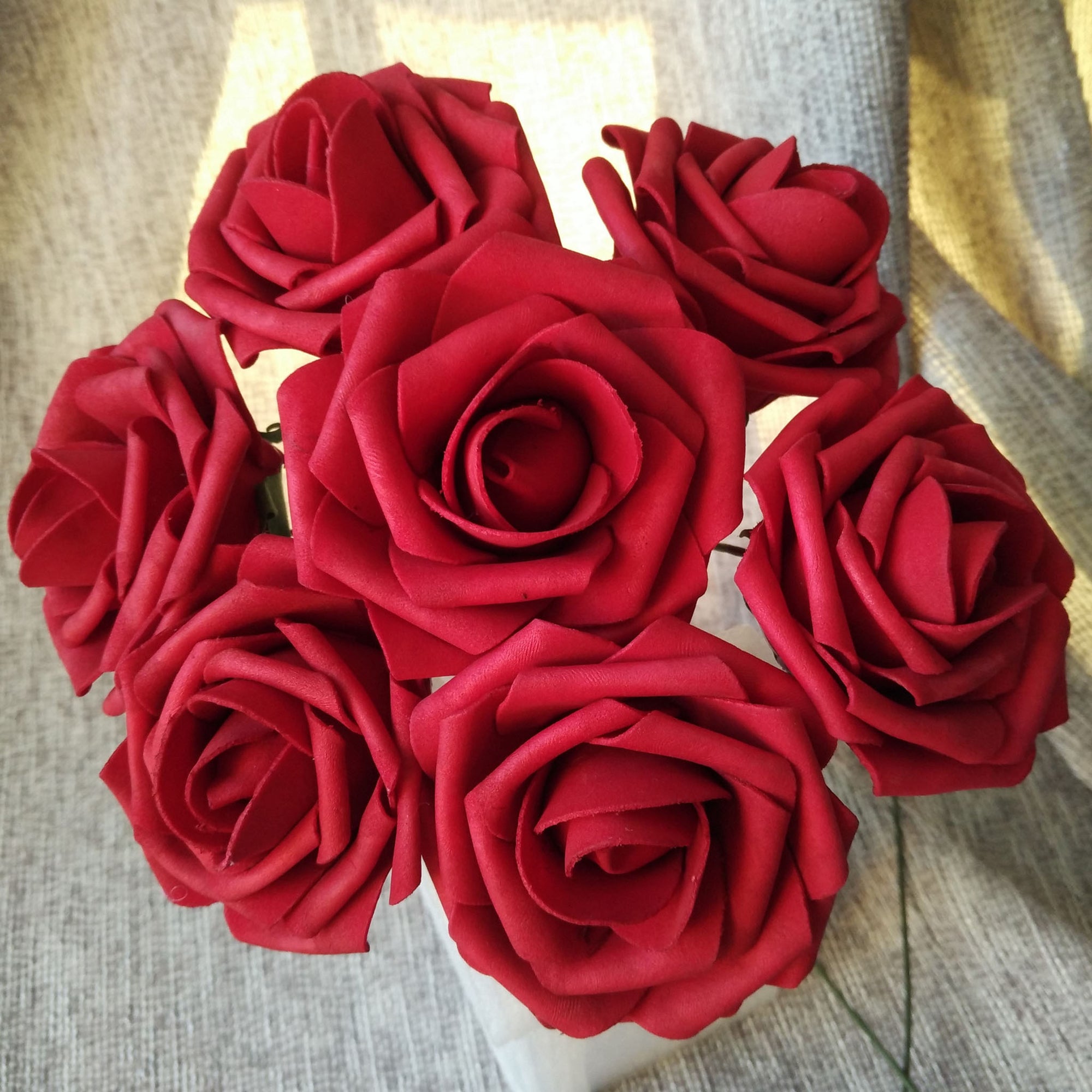 Dark Red Wedding Flowers 50 Ruby Red Roses for Craft