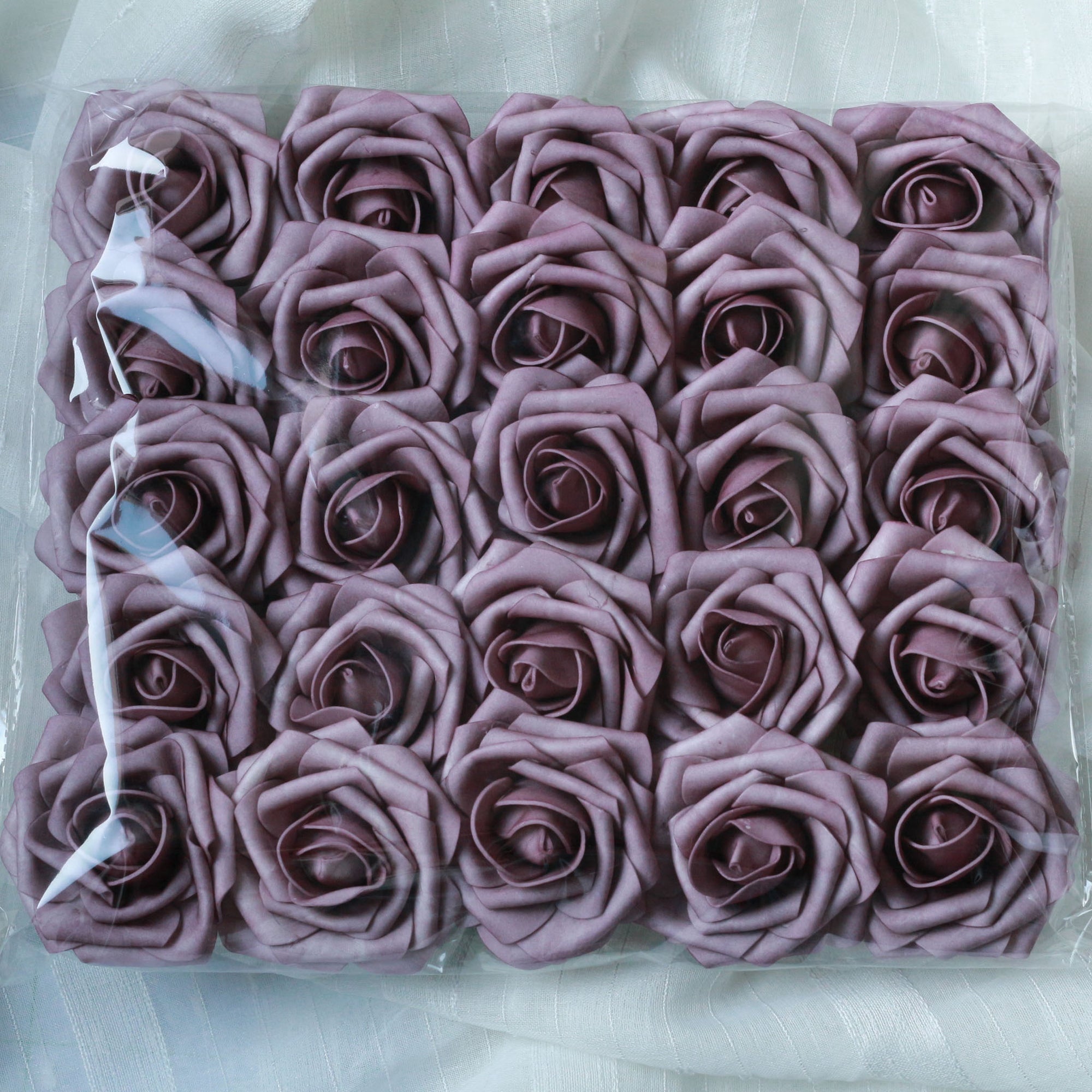 Dusty Purple Foam Roses Artificial Wedding Flowers