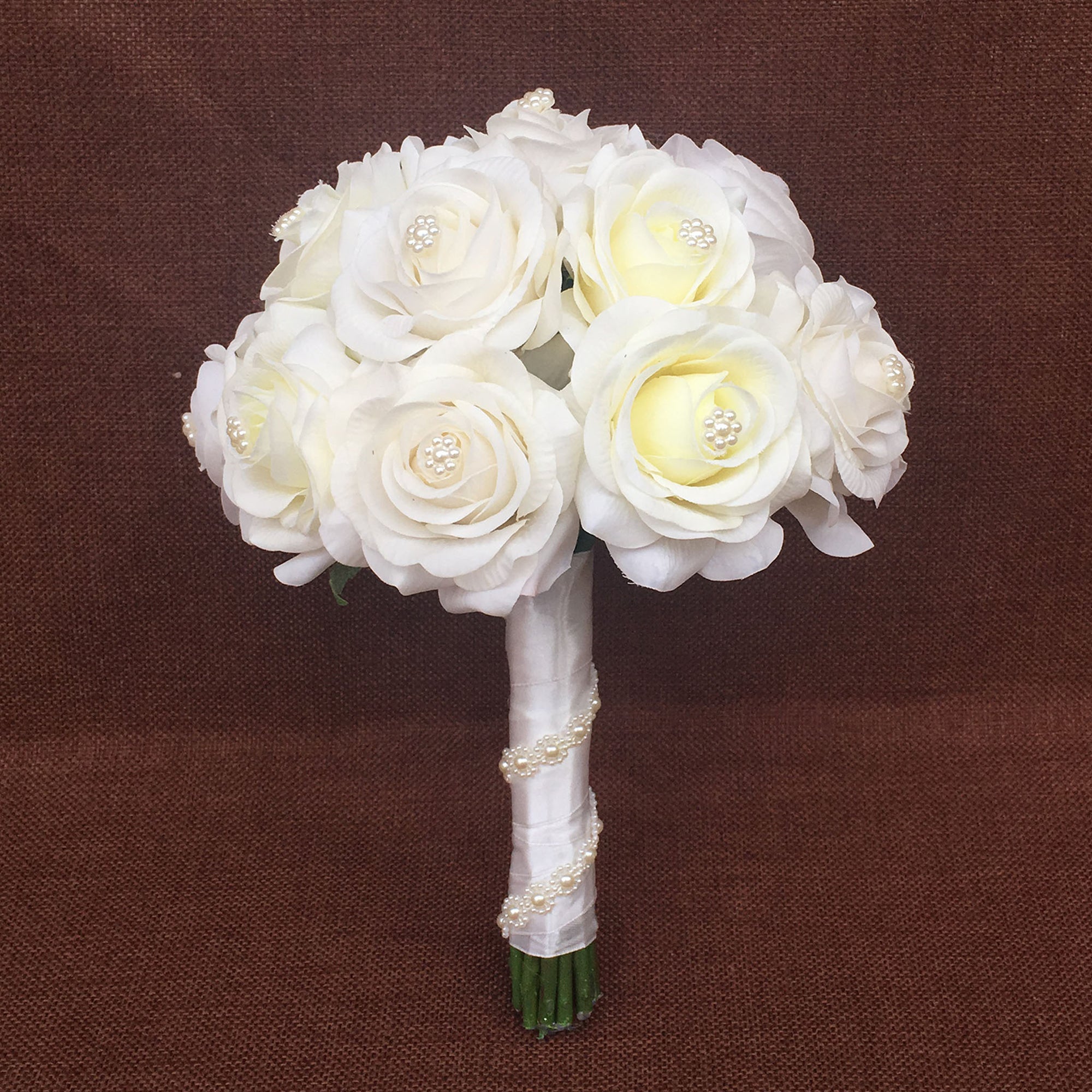 Groom Boutonniere Cream White Roses Flower Wedding Bouquet Bridal