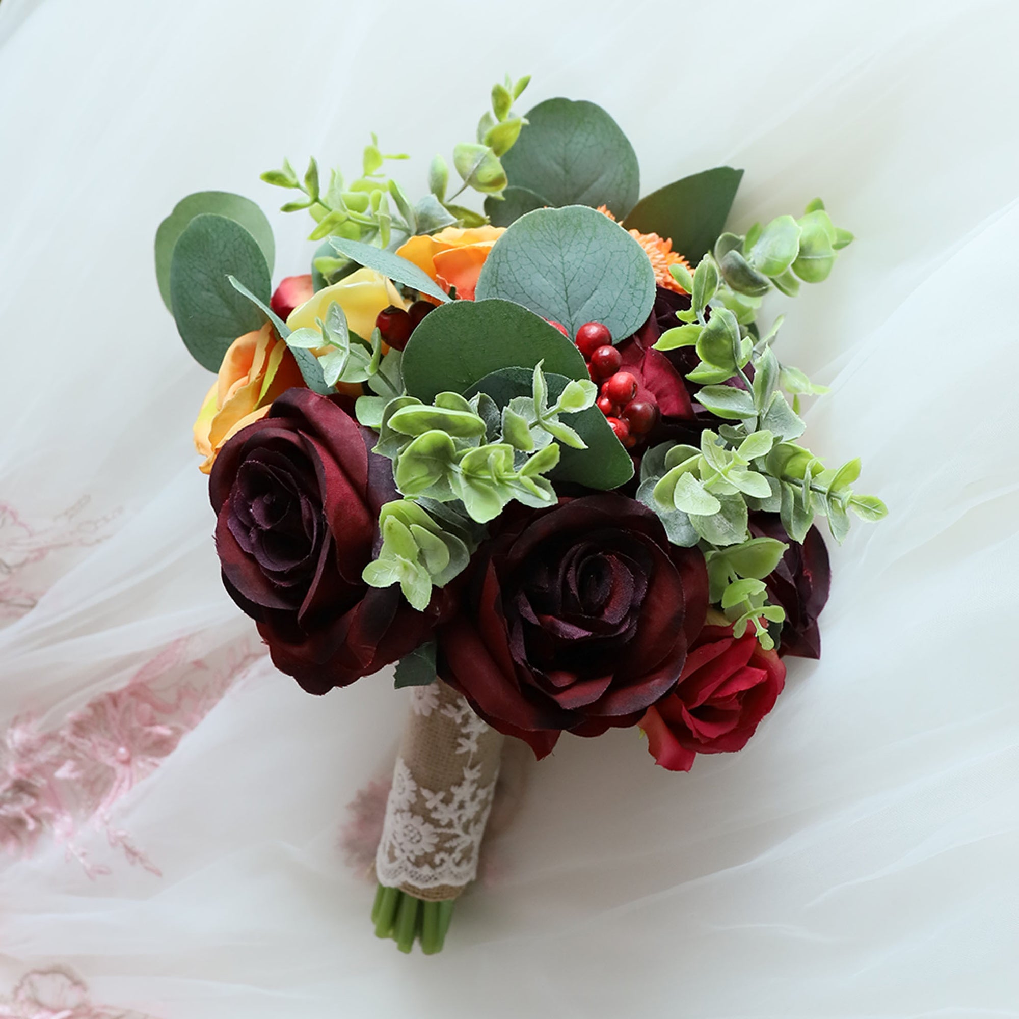 Bridesmaid Rustic Bouquet Roses Greenery Bouquet