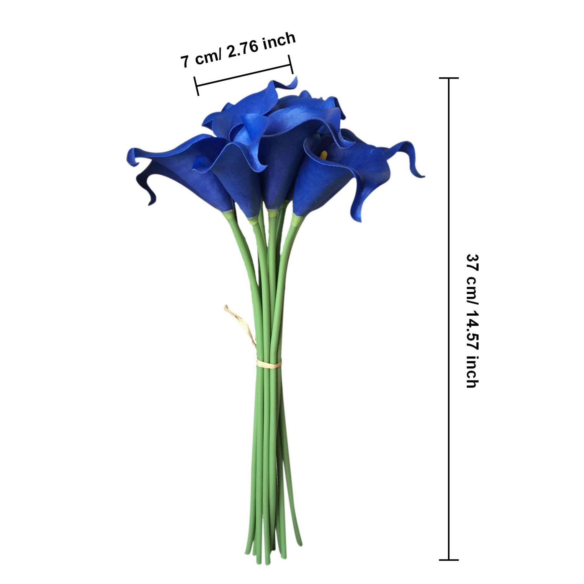 Royal Blue Calla Lily Bouquet Real Touch Flowers