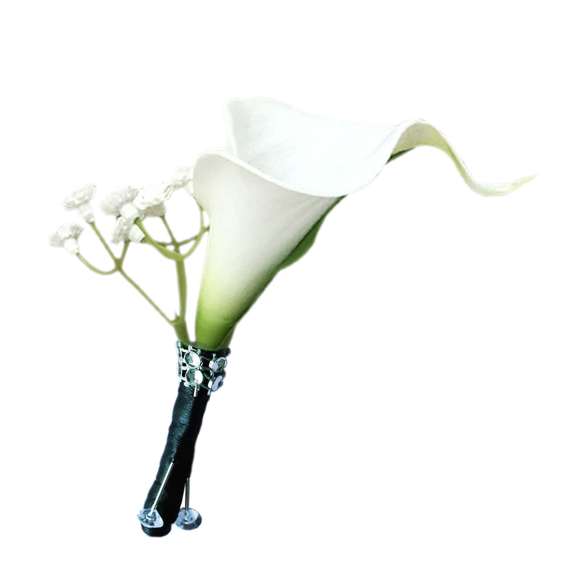 White Calla Lily Boutonniere for Groom Bestmen