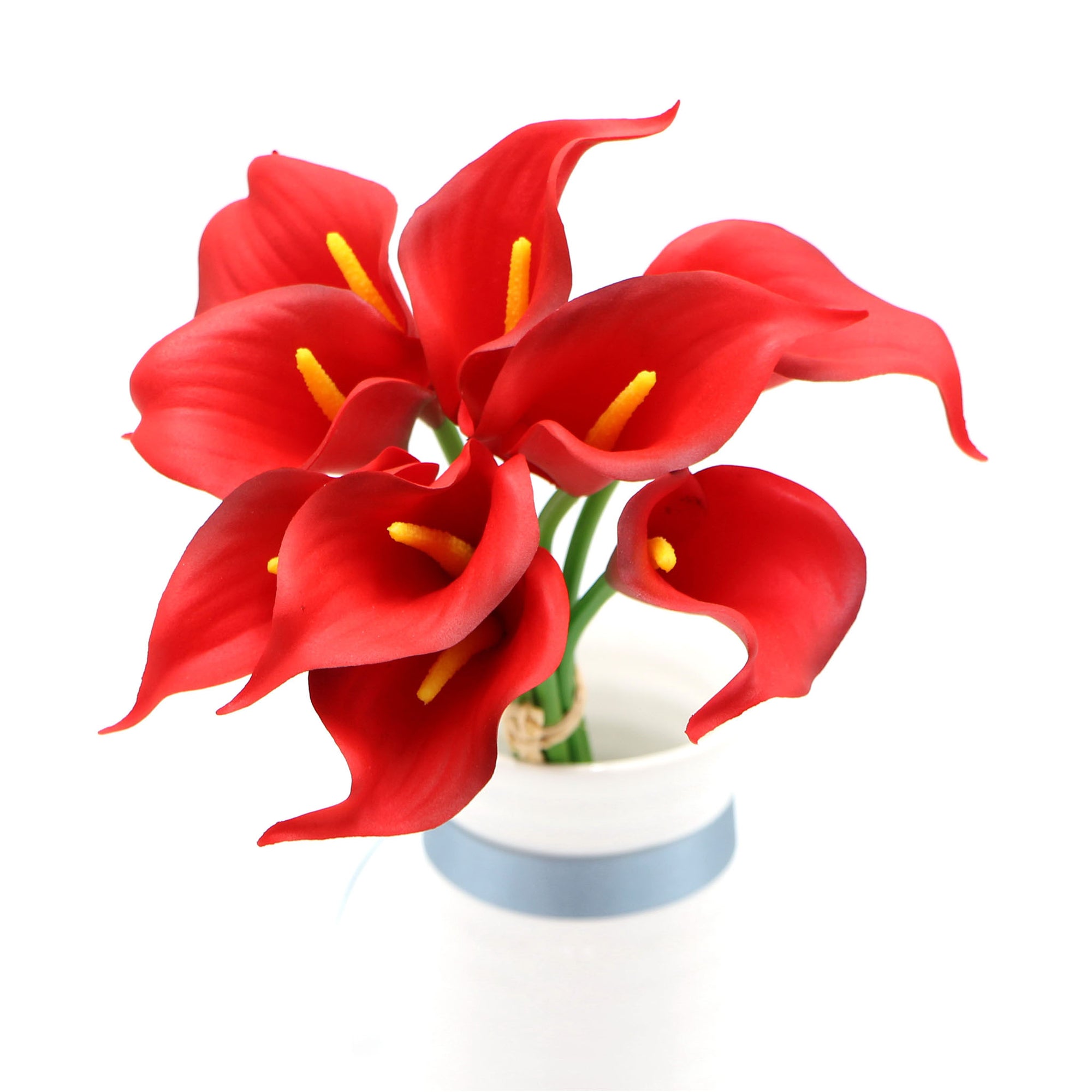 Red Calla Lilies Real Touch Calla Lily Bouquet Fake Wedding FLowers