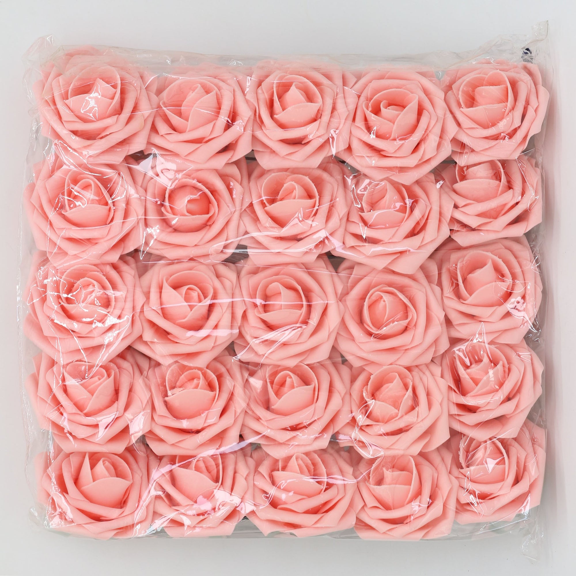 Peach Pink Fake Roses Flowers Bulk for Bride Bouquets