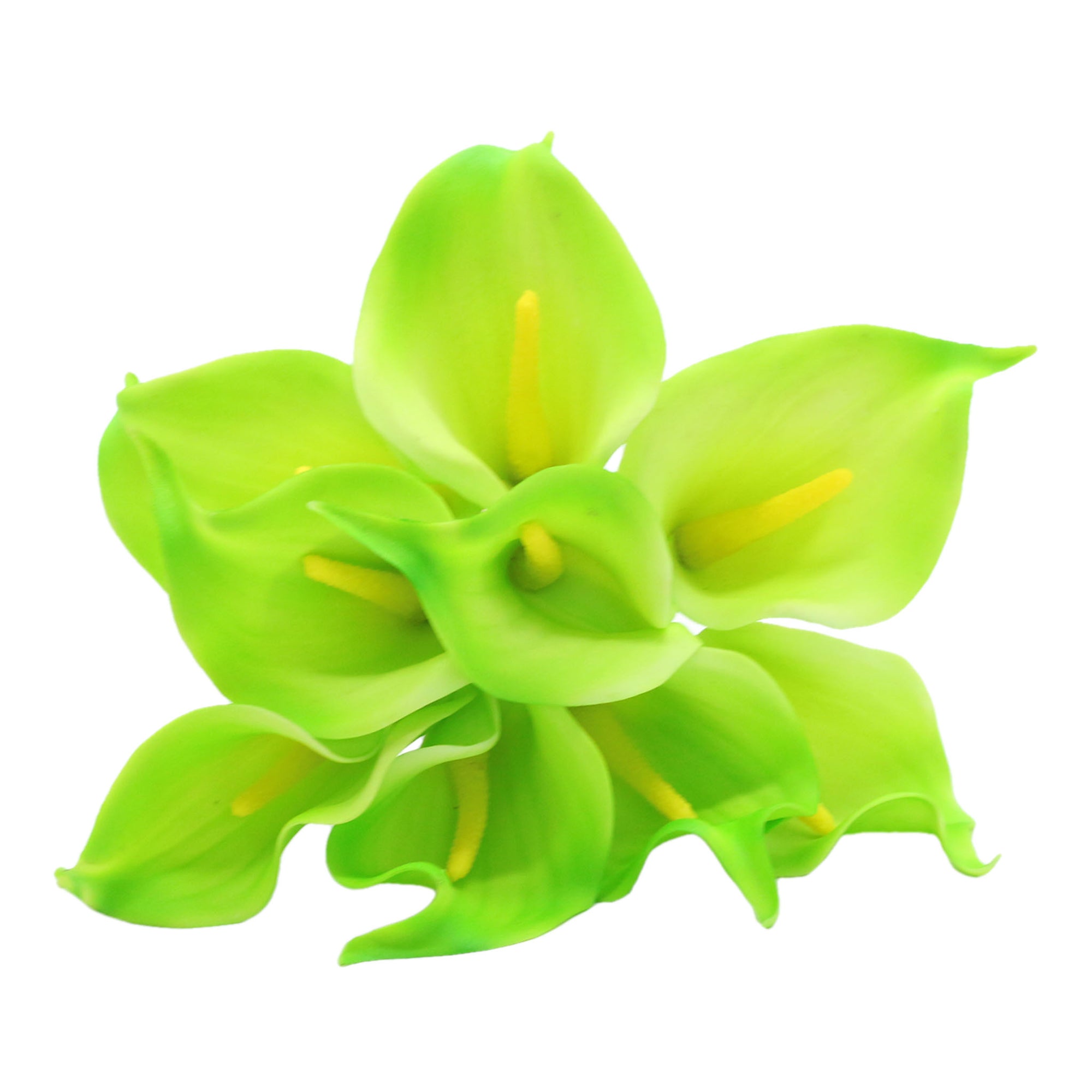 Lime Green Calla Lily Bouquet Real Touch Flowers for Corsages DIY