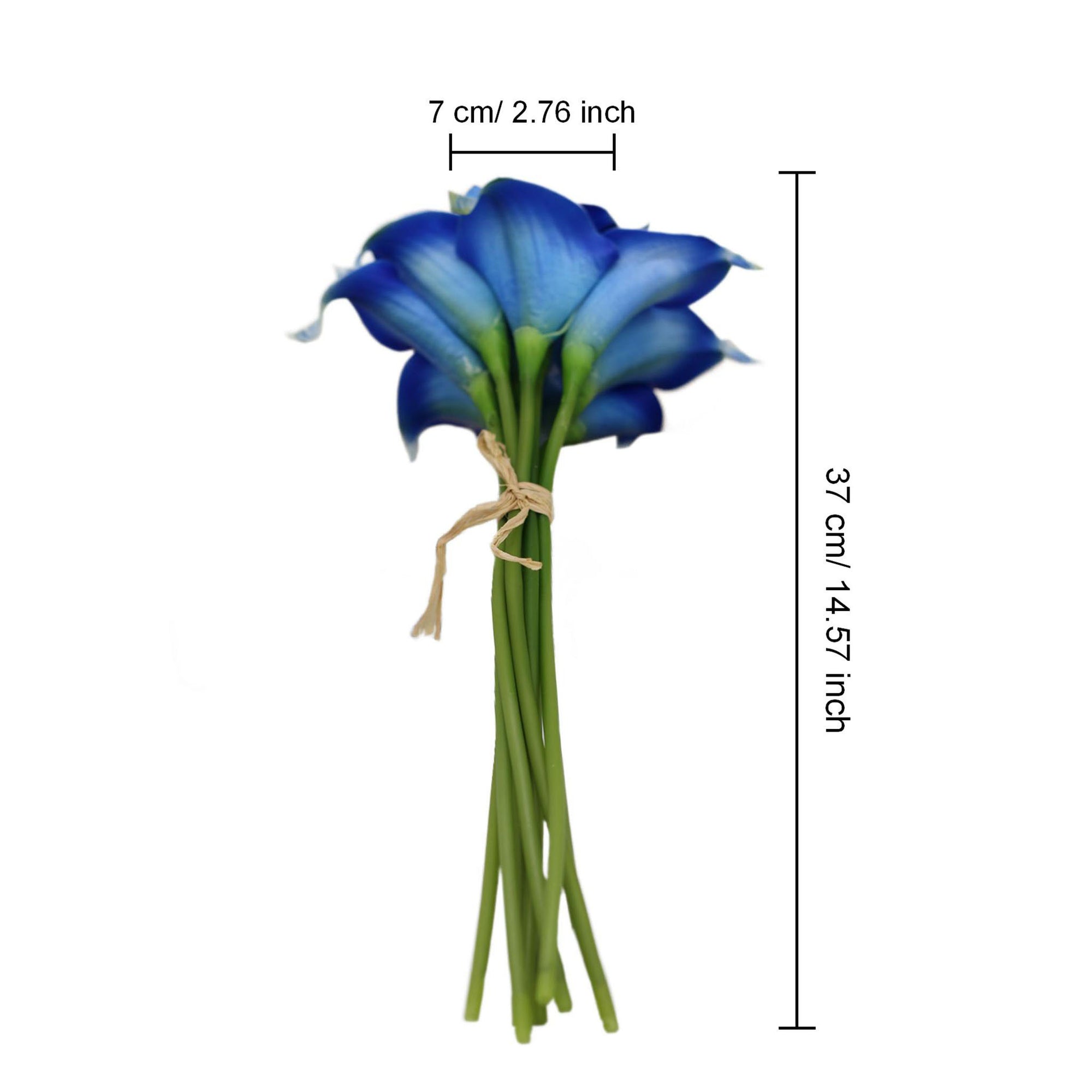 Picasso Royal Blue Calla Lily Bouquet Real Touch Latex Flower