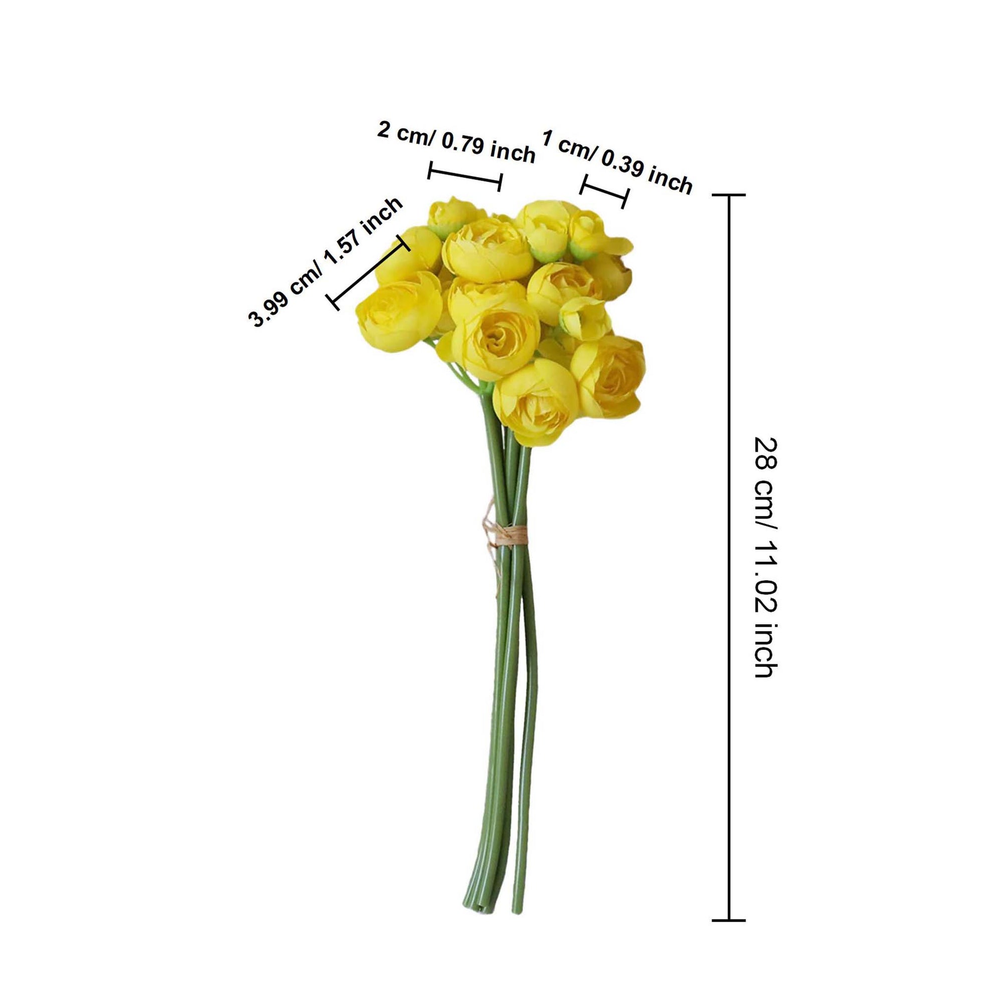Yellow Ranunculus Silk Artificial Flower Bush