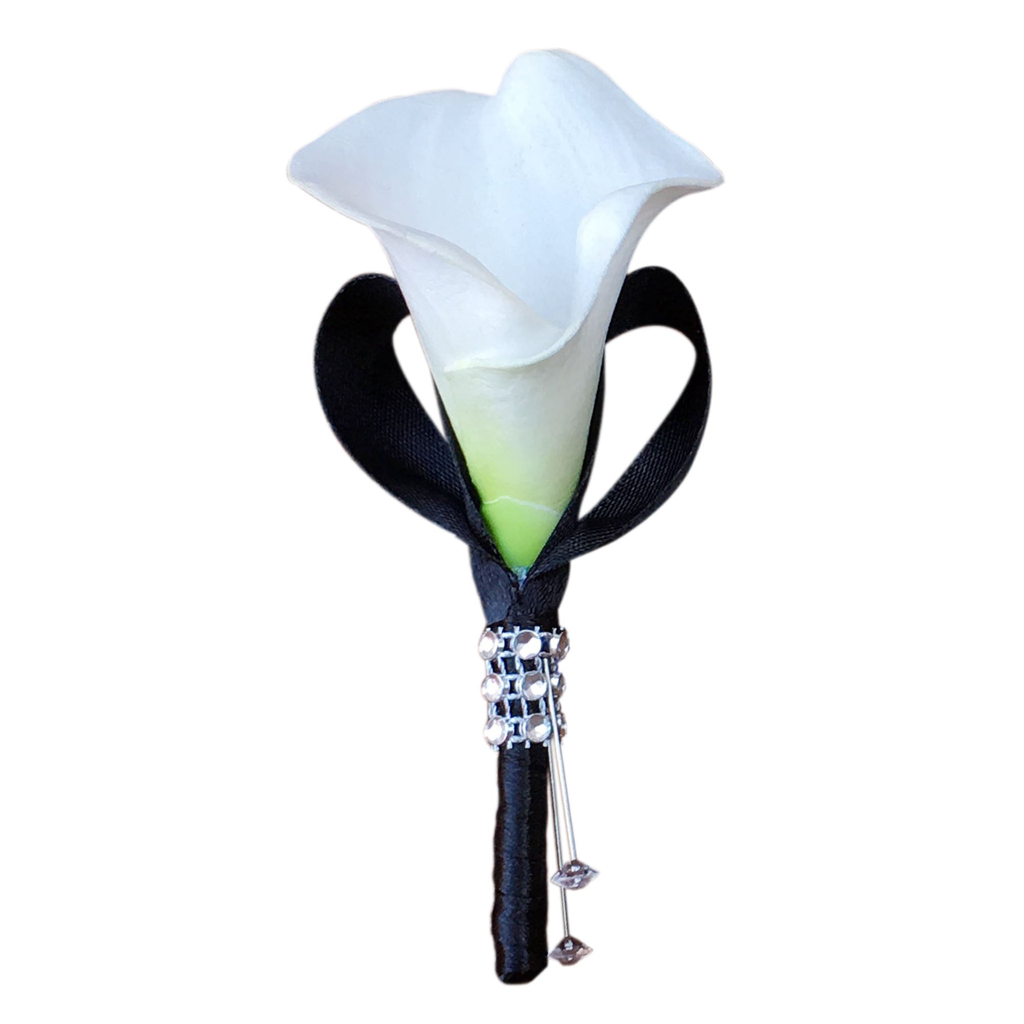 White Calla Lily Bouquet Corsages Boutonniere Teal Bridesmaids Bouquet