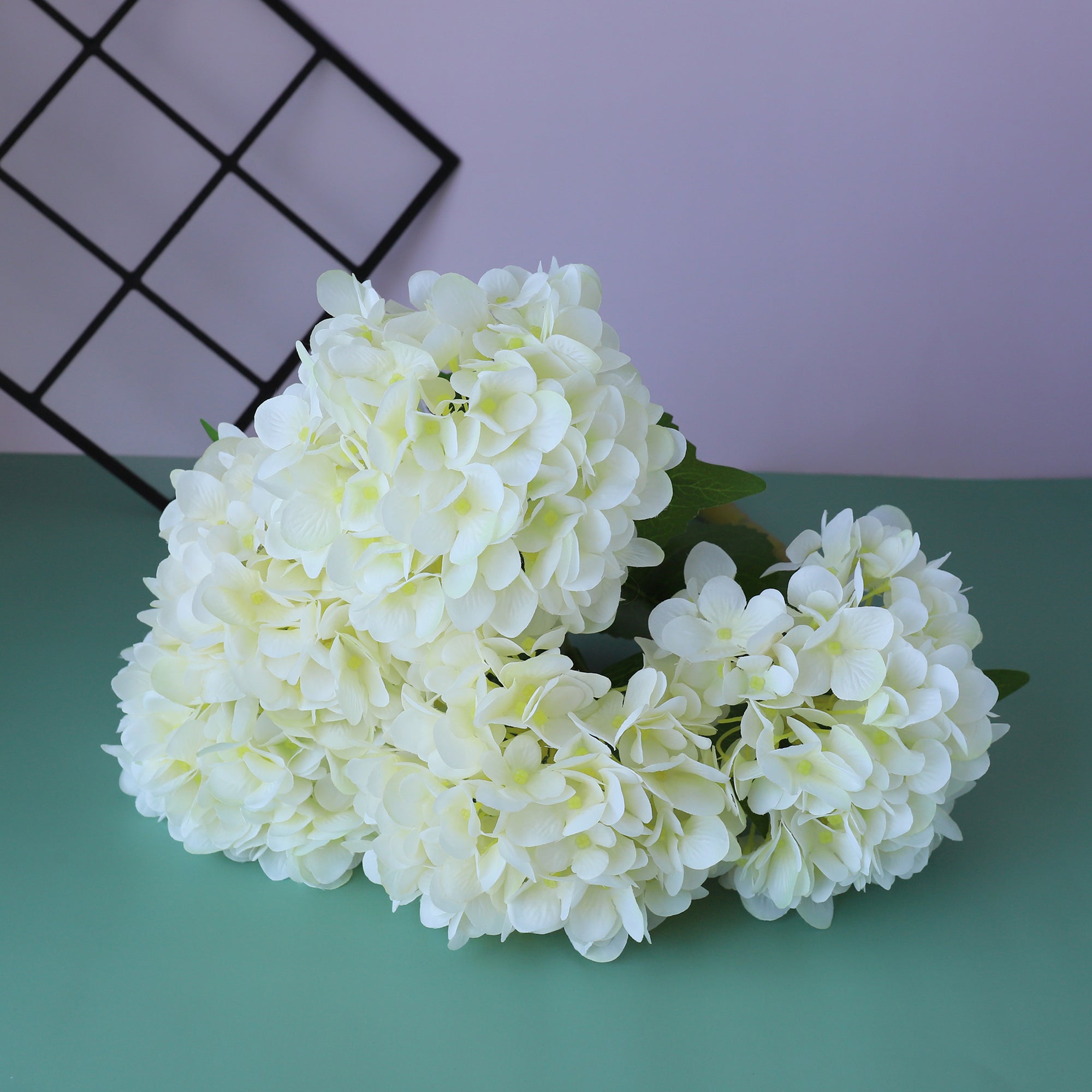 Cream White Hydrangea Bush Fake Flowers