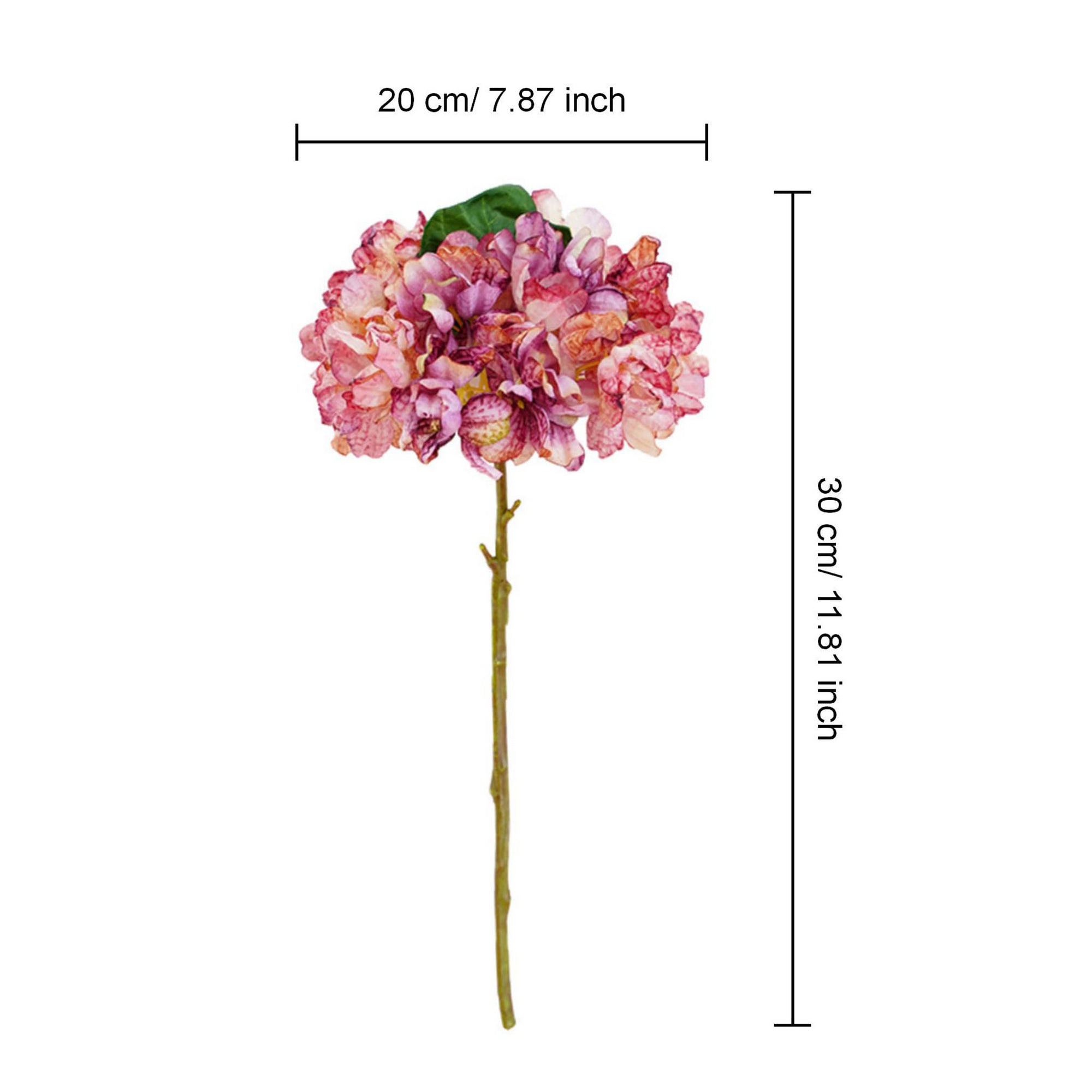 Large Hydrangea Bush Faux Flowers Short Stem
