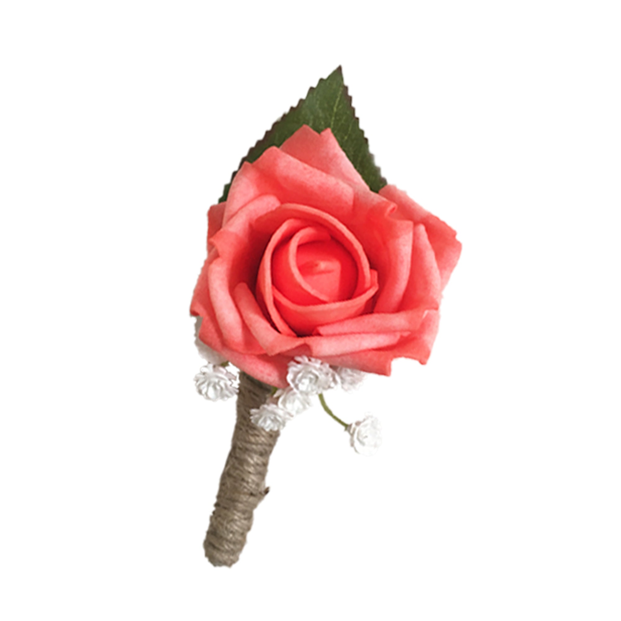Coral Grooms Boutonniere and Corsage Prom Boutineer