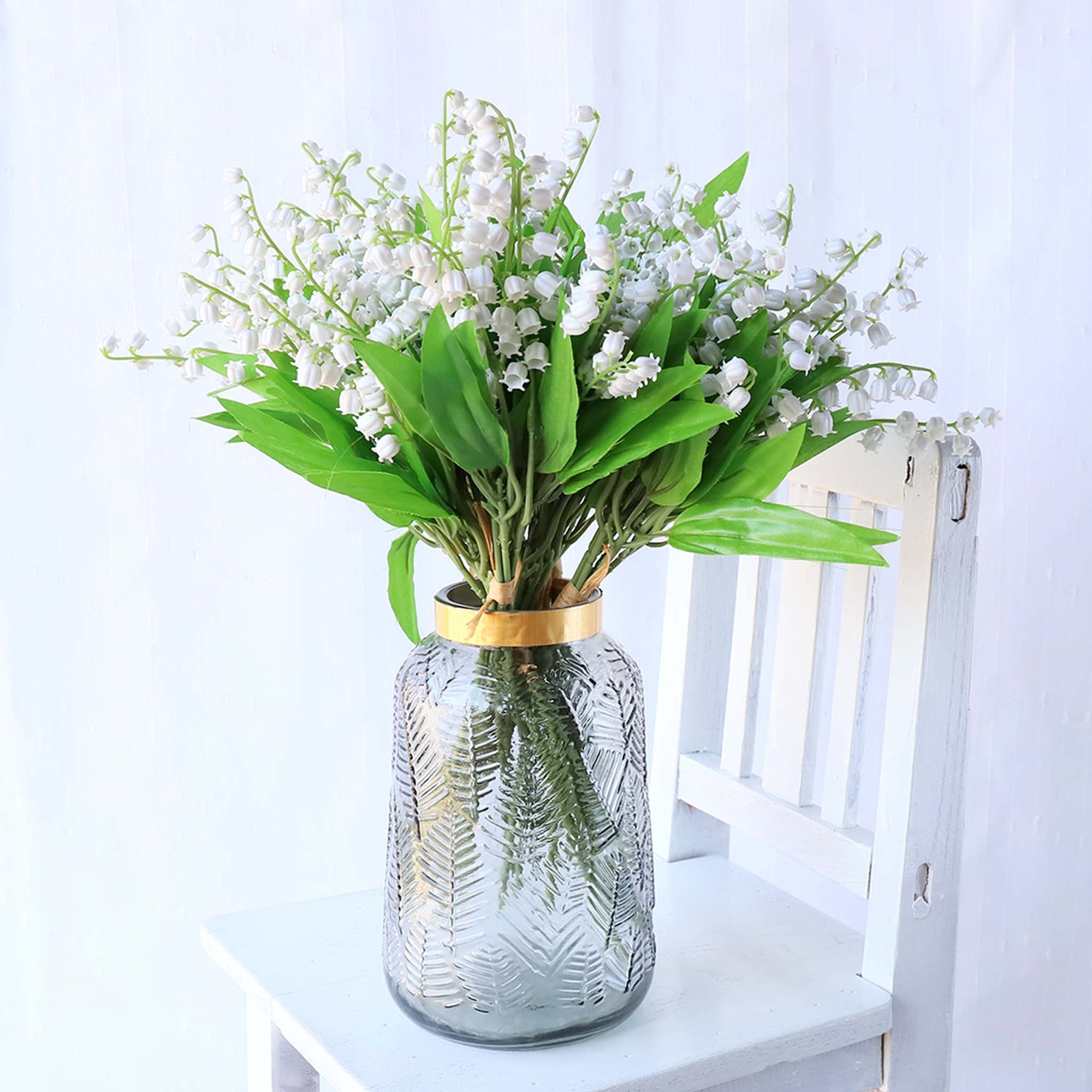 fake white lily flowers Fake Flowers Realistic White Lily of the valley