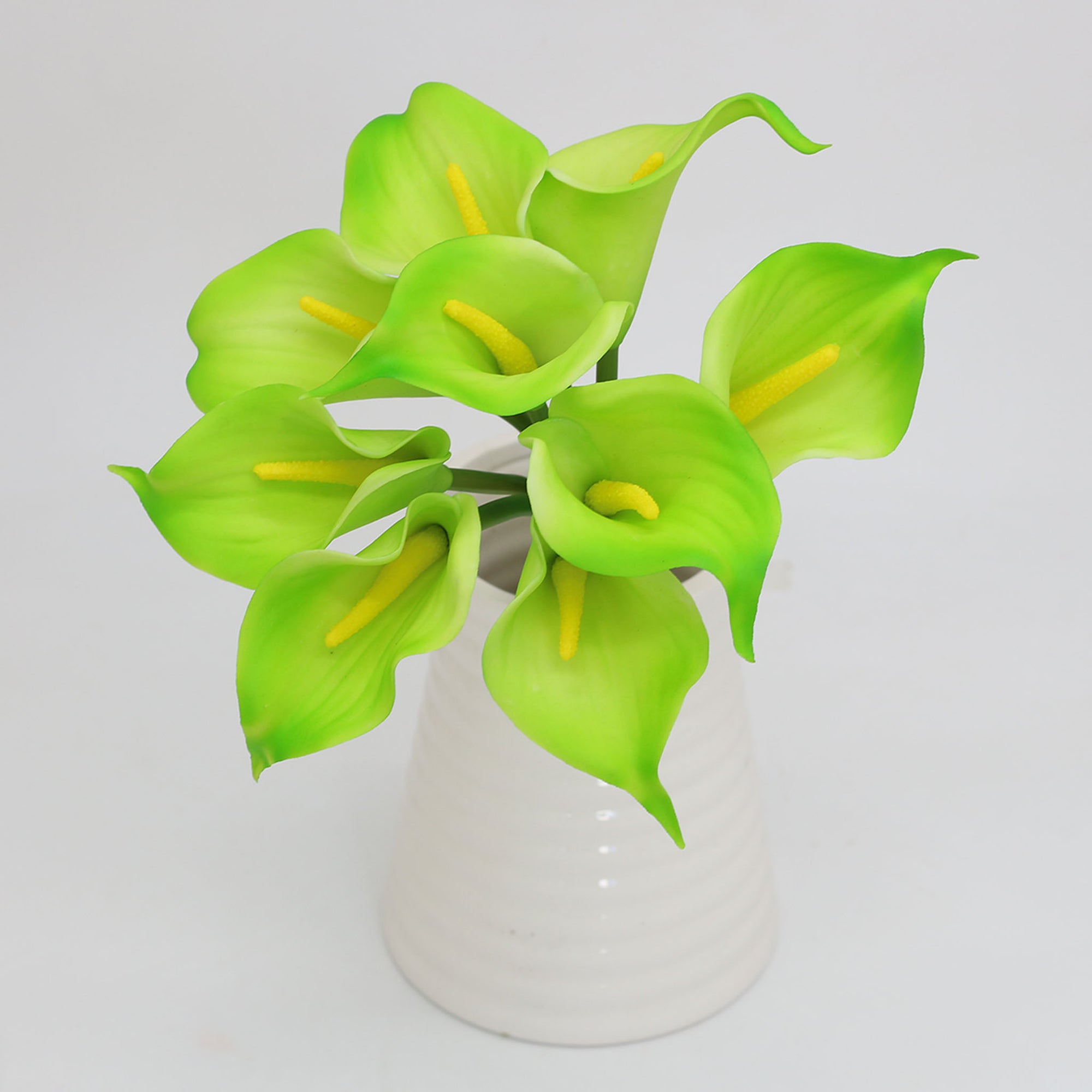 green calla lily plant Lime Green Calla Lily Bouquet Real Touch Flowers for Corsages DIY