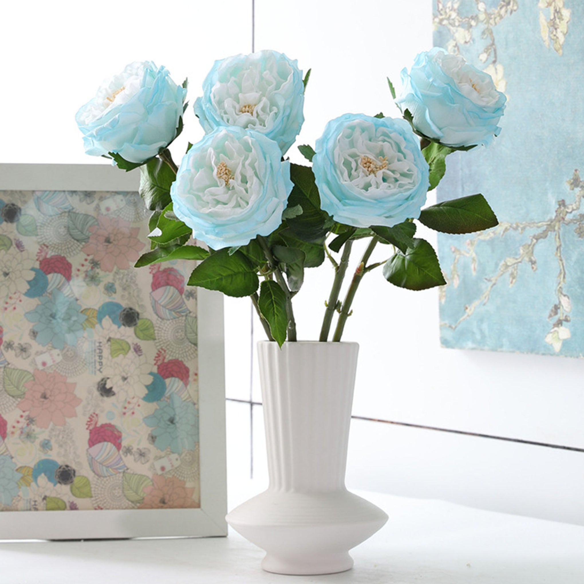 Austin Cabbage Roses Real Touch Flowers - VANRINA