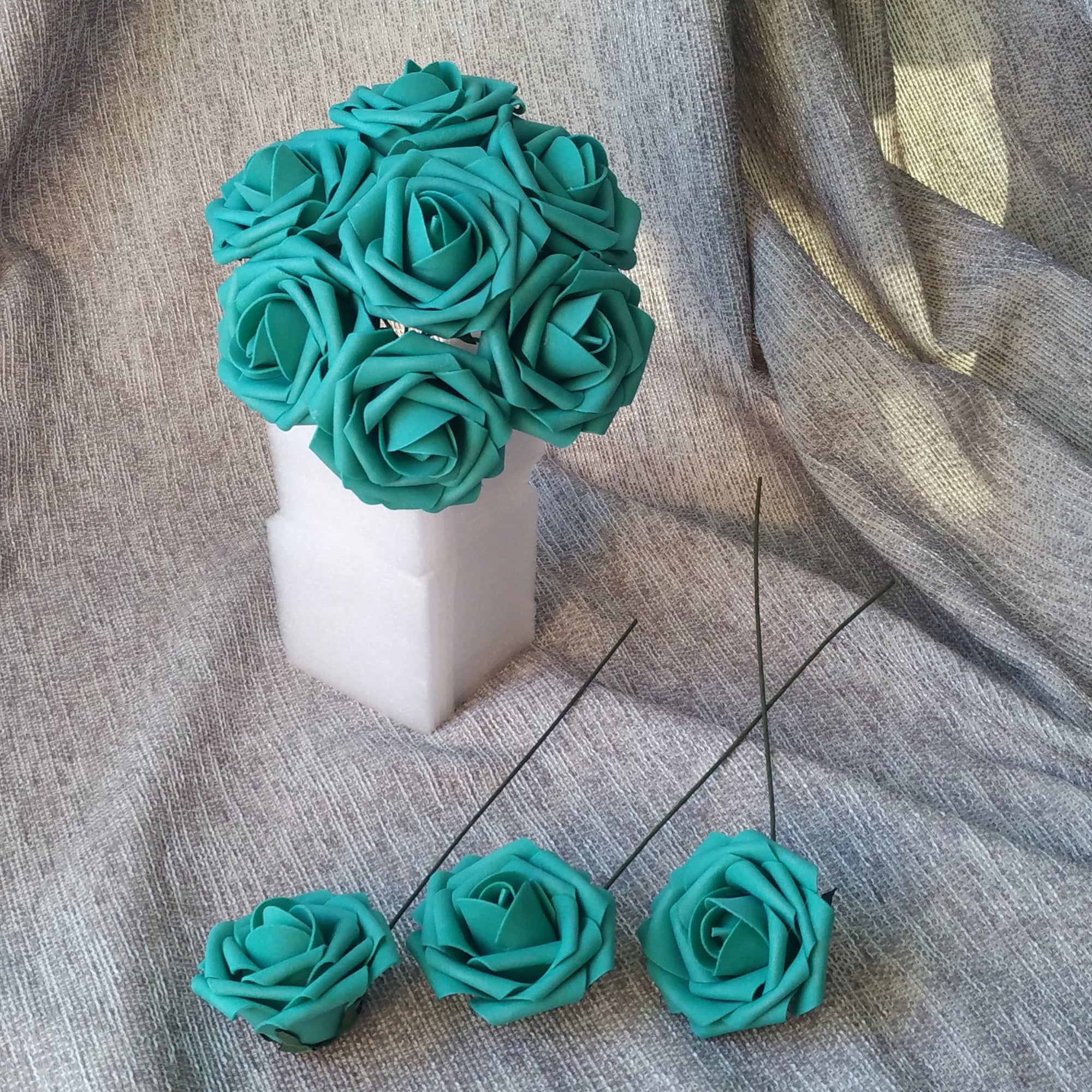Teal Wedding Flowers Artificial Roses Turquoise Flowers Roses