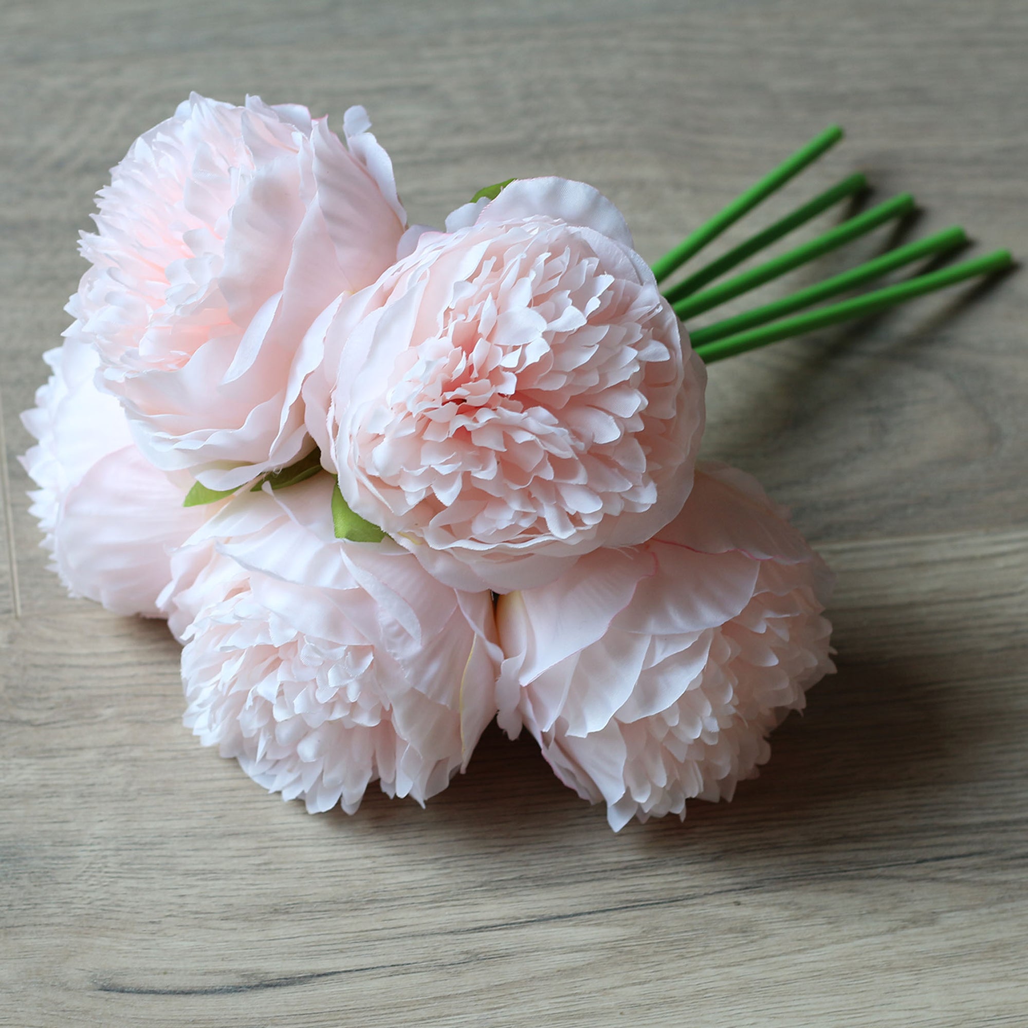 Light Pink Silk Peony Bouquet Wedding Flowers