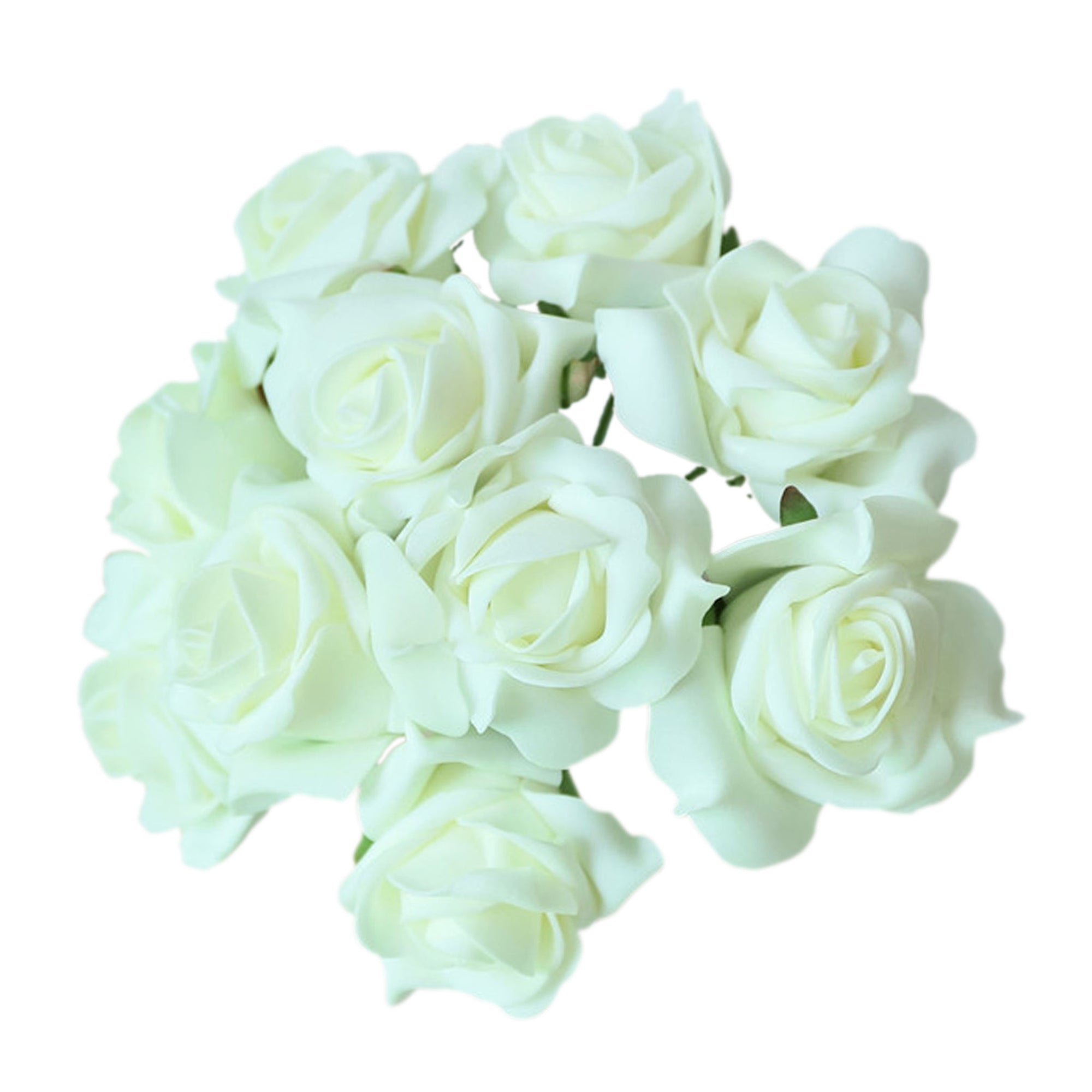 Ivory Artificial Flowers Soft Foam Roses 8" Tall