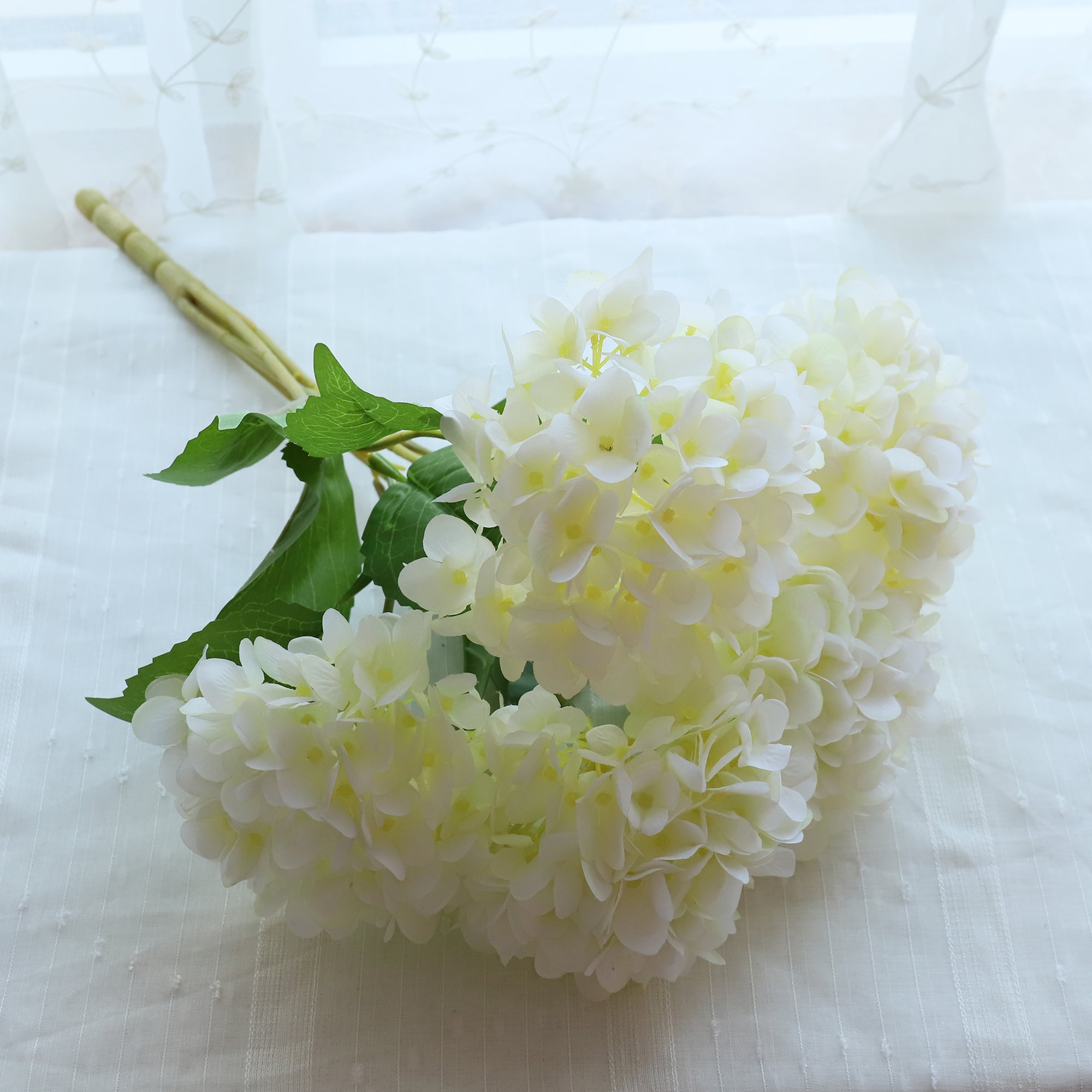 Cream White Hydrangea Bush Fake Flowers