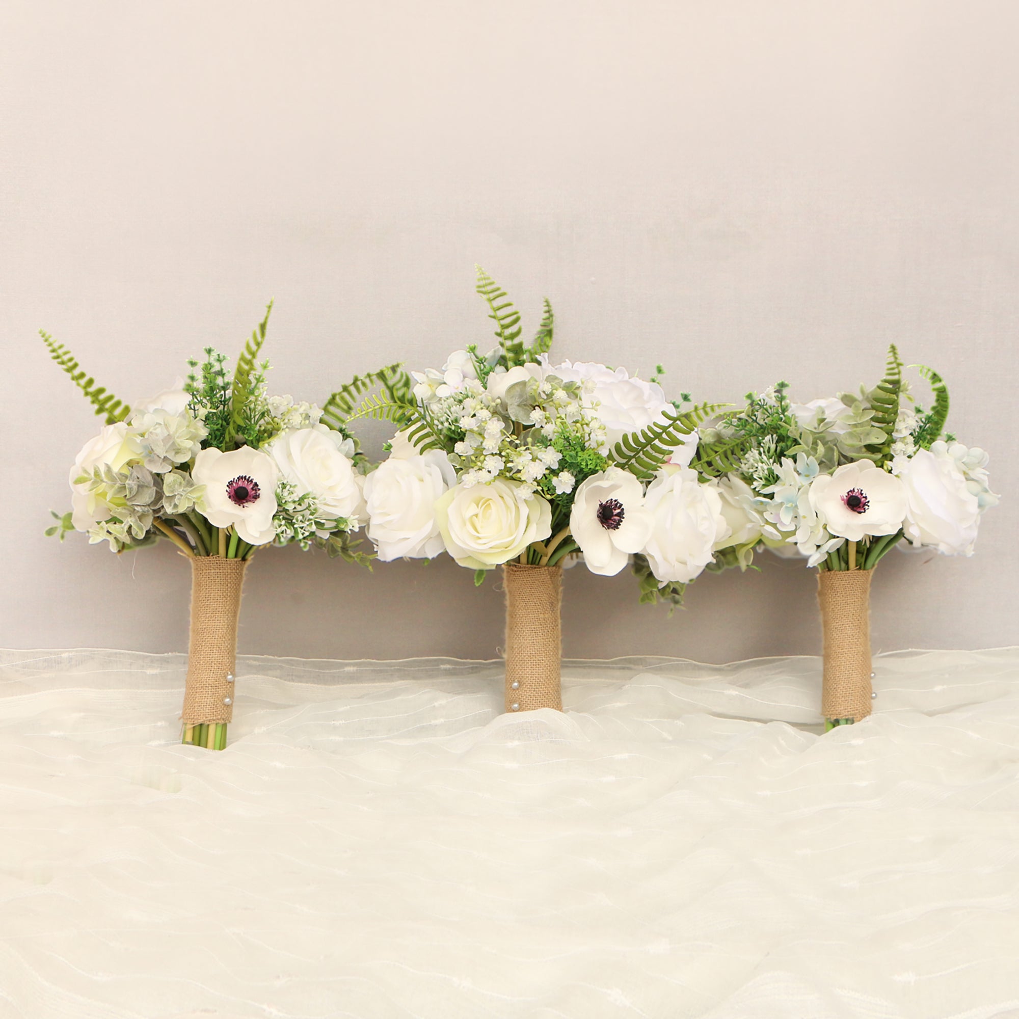 Rustic Wedding Bouquet Silk Peonies