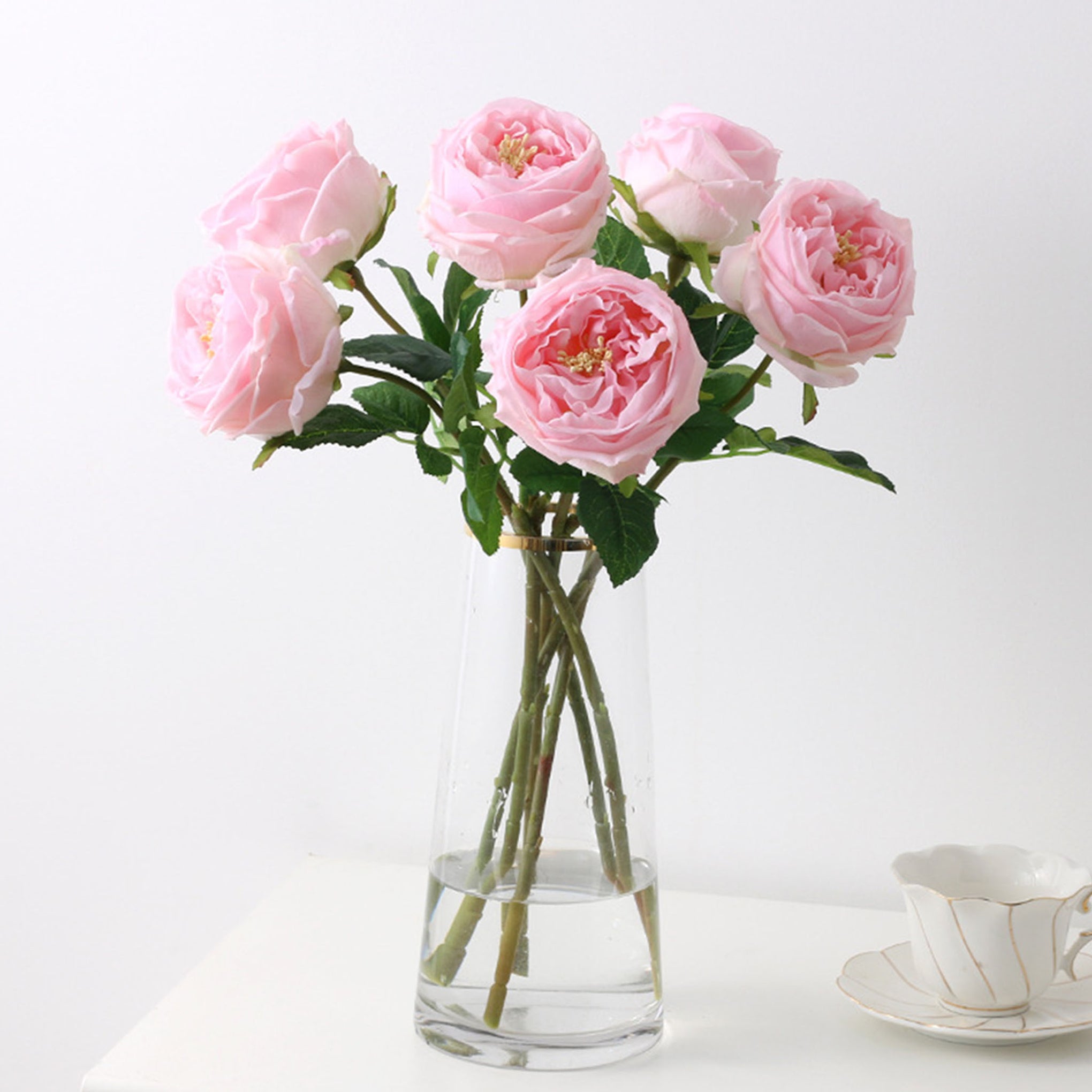 Austin Cabbage Roses Real Touch Flowers - VANRINA