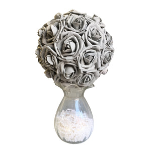 gray flower ball