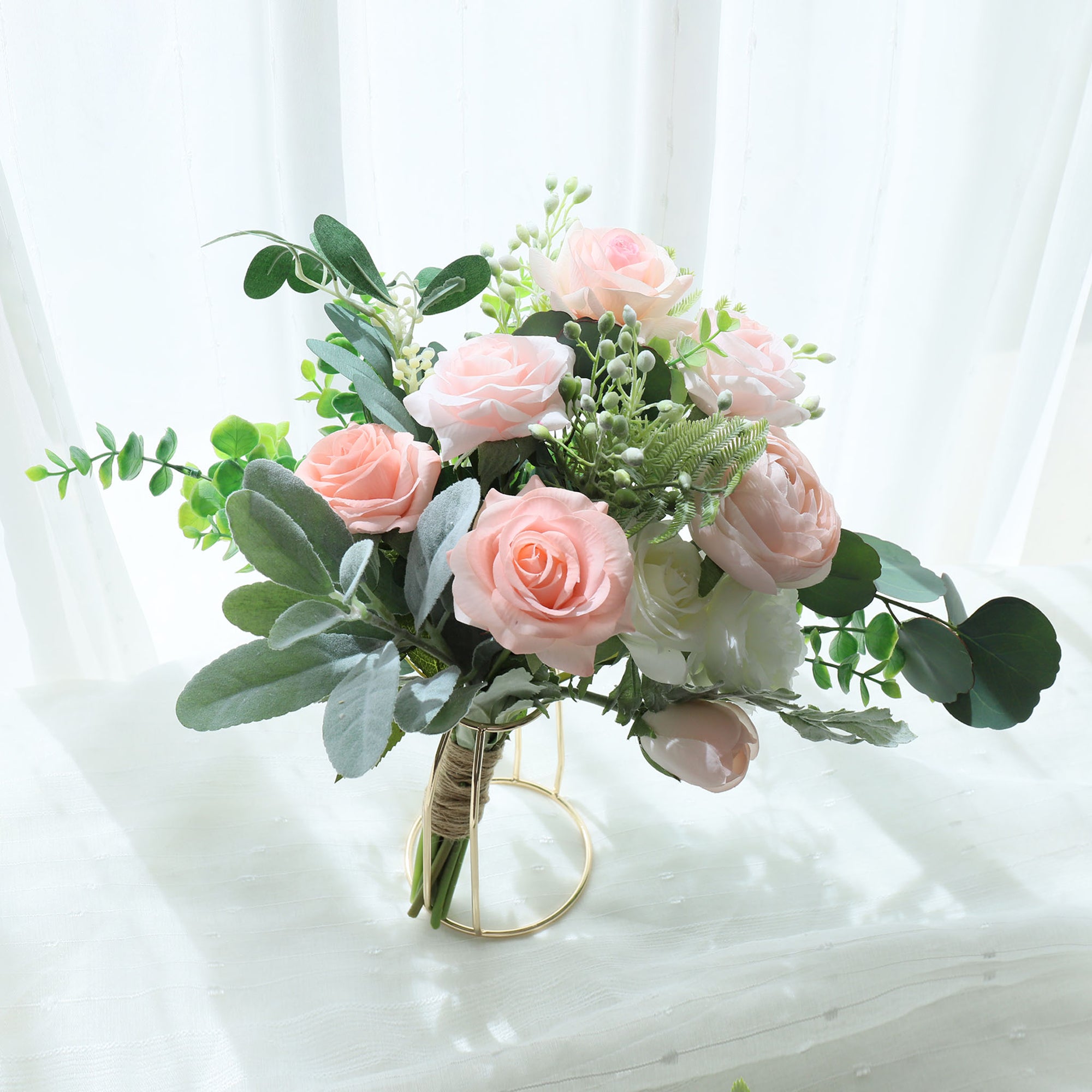 Rustic Bridal Bouquet Blush Peach Wedding Bouquet