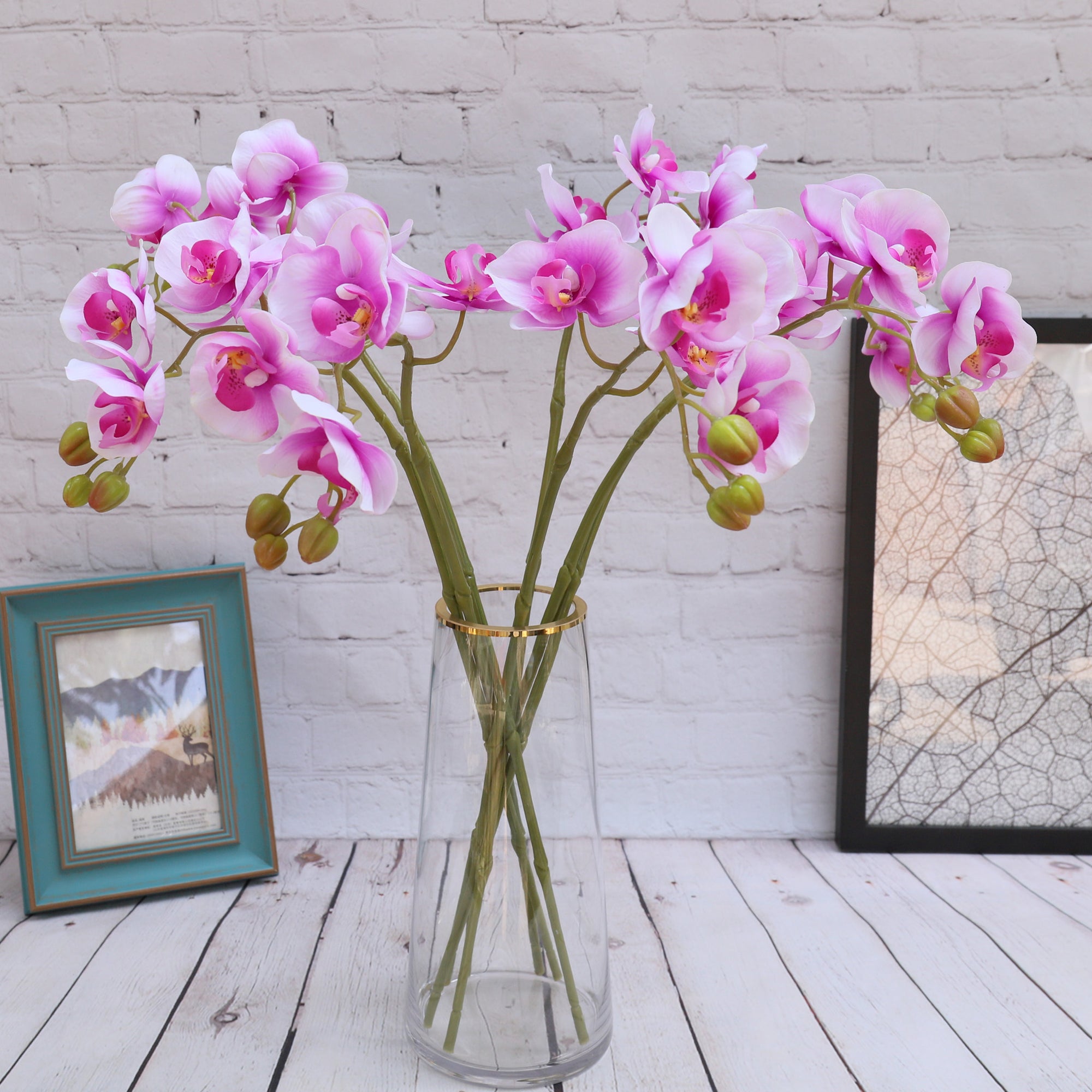 Real Touch Orchids Fake Phalaenopsis Flowers