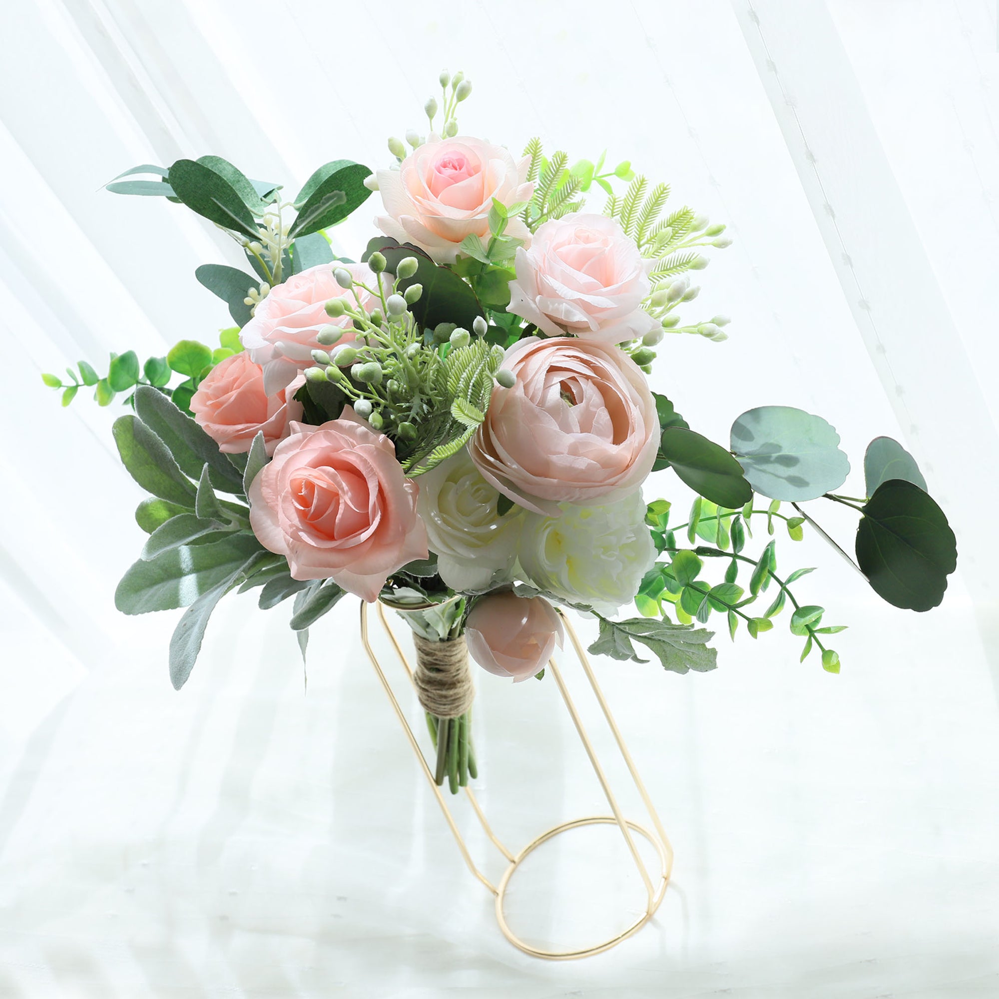 Rustic Bridal Bouquet Blush Peach Wedding Bouquet