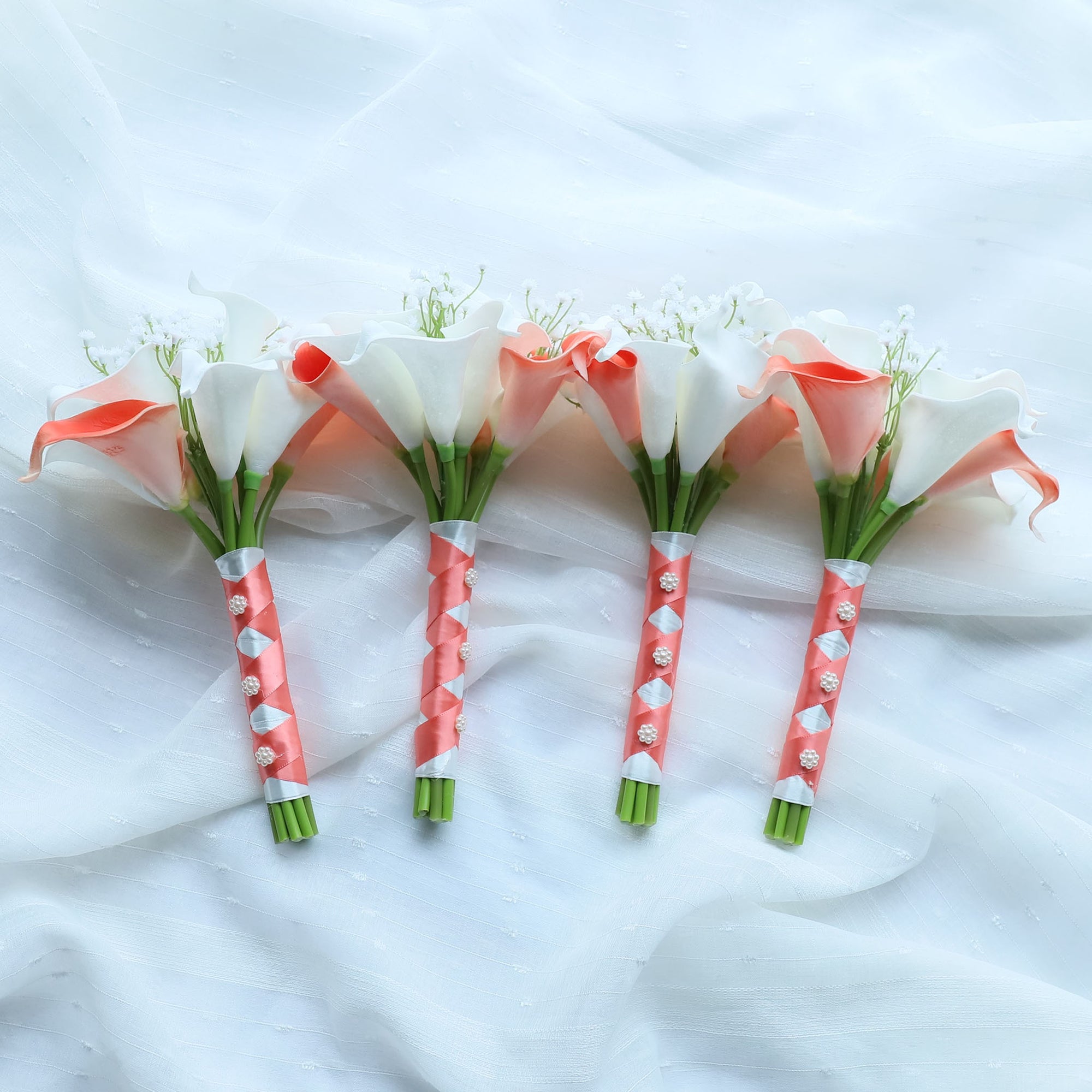 Coral Pool Blue Wedding Bouquets Boutonnieres Corsage